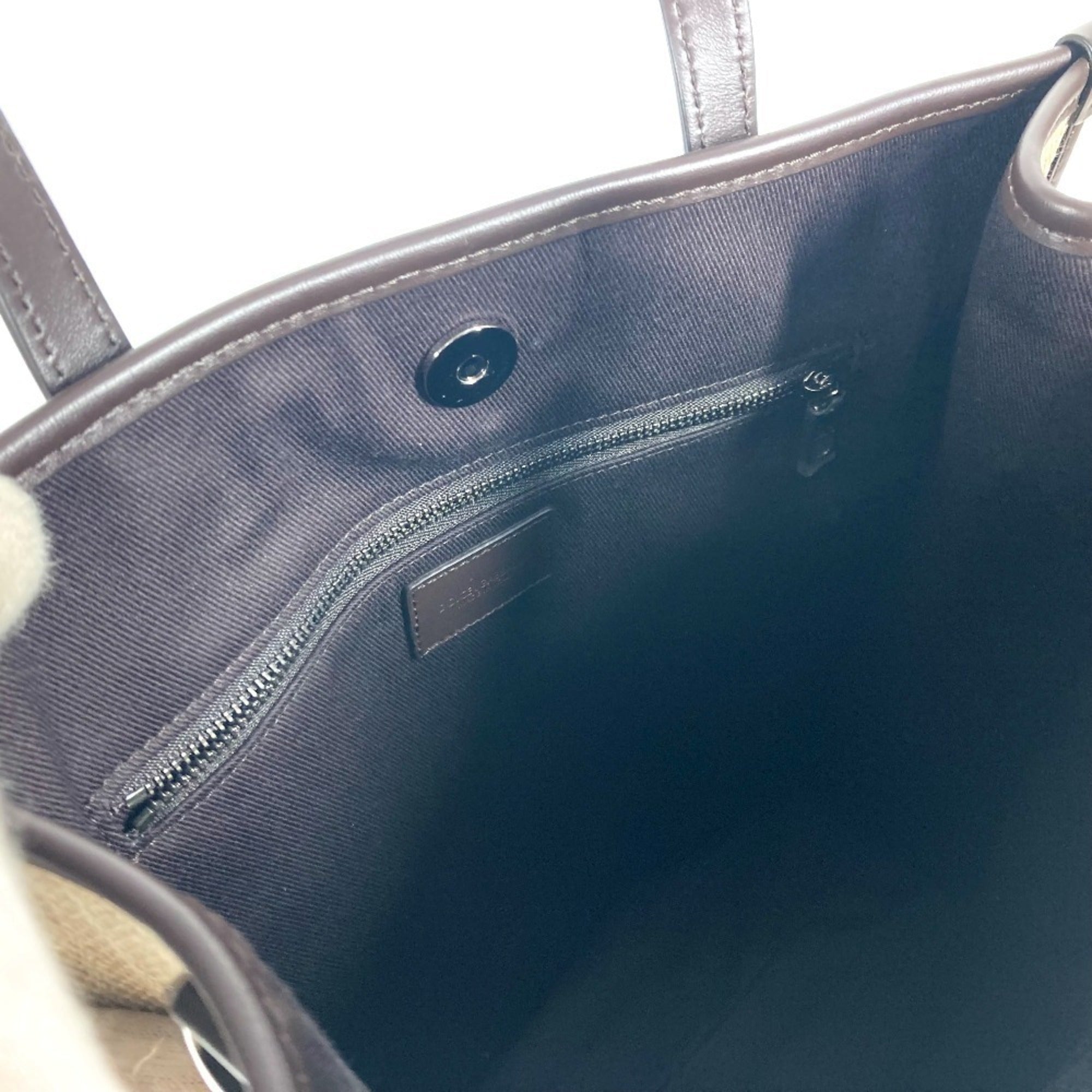 Dolce & Gabbana Beige Brown Canvas Leather Shoulder Bag Tote Bag (Pre-Owned)