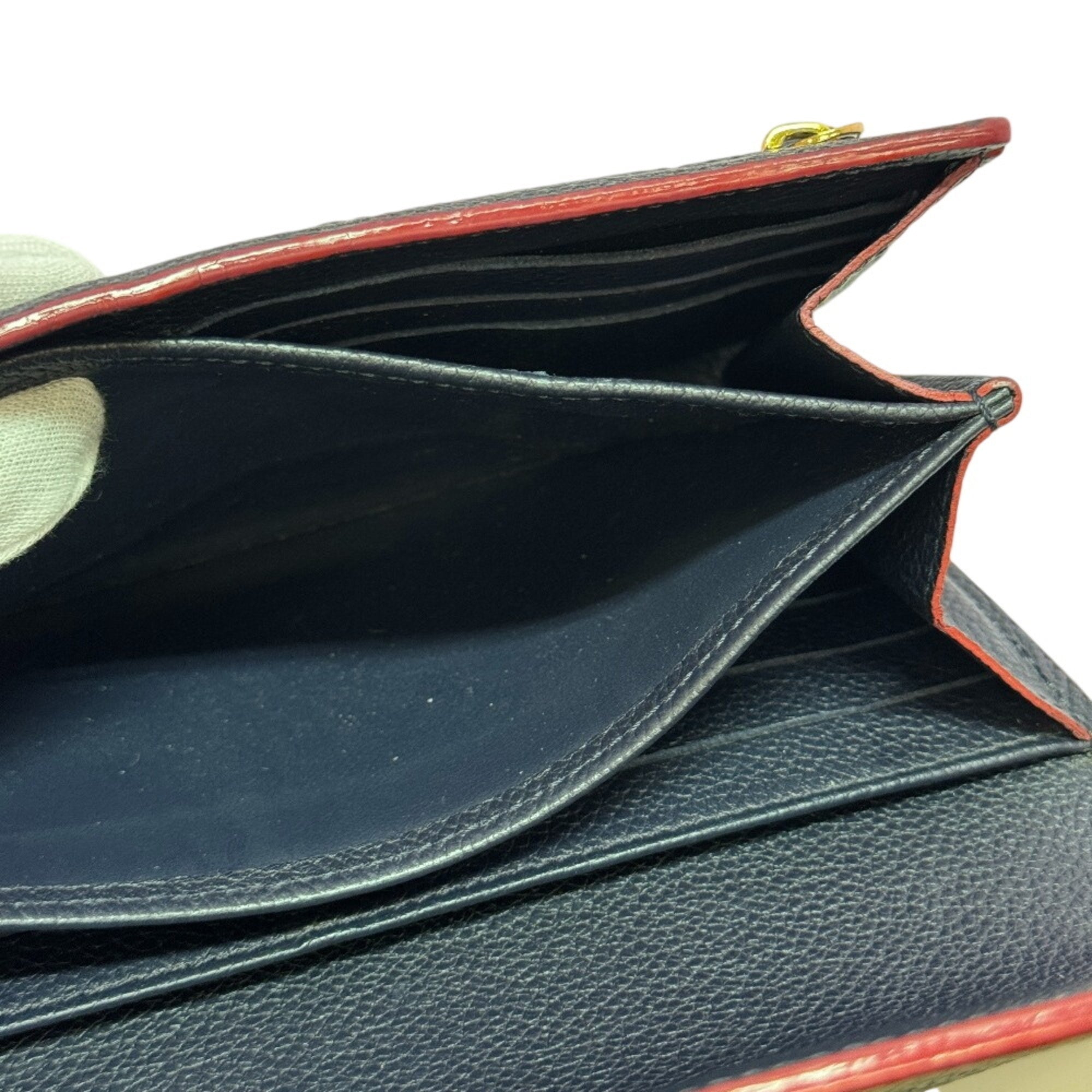 Louis Vuitton Monogram Empreinte Navy Leather Long Wallet (Bi-Fold) (Pre-Owned)