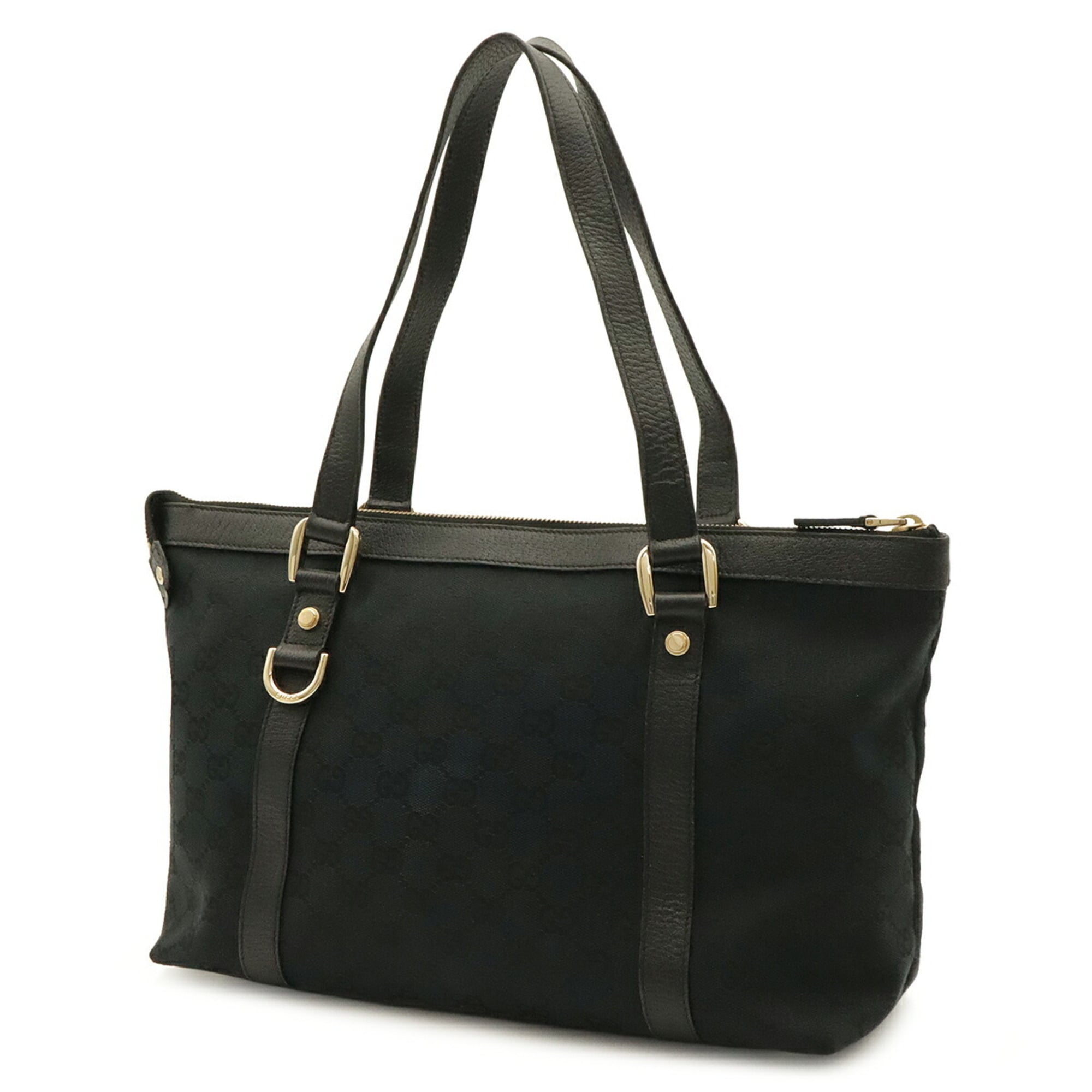 Gucci Black Gg Canvas Shoulder Bag Tote Bag (Pre-Owned)