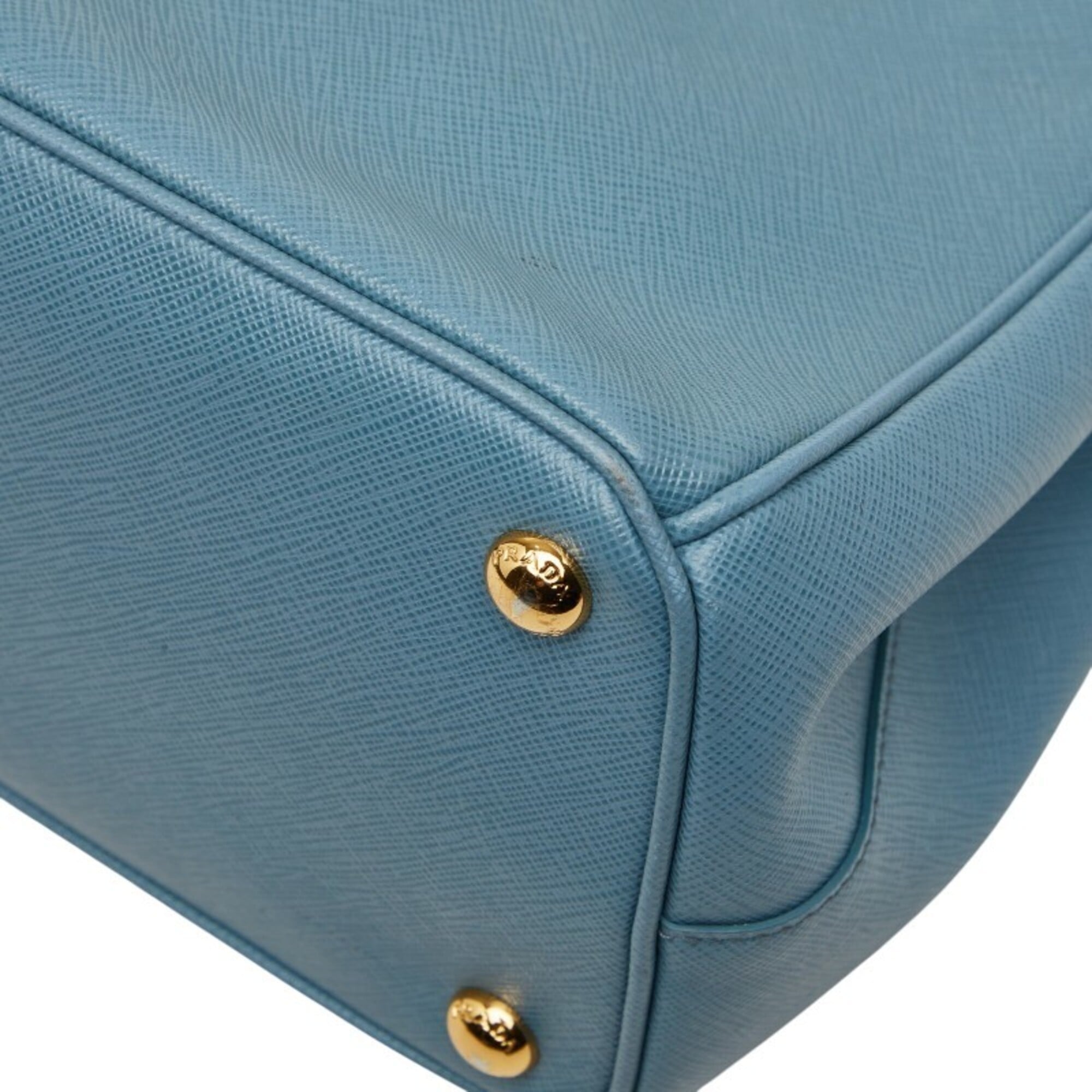 Prada Blue Leather Handbag Shoulder Bag (Pre-Owned)