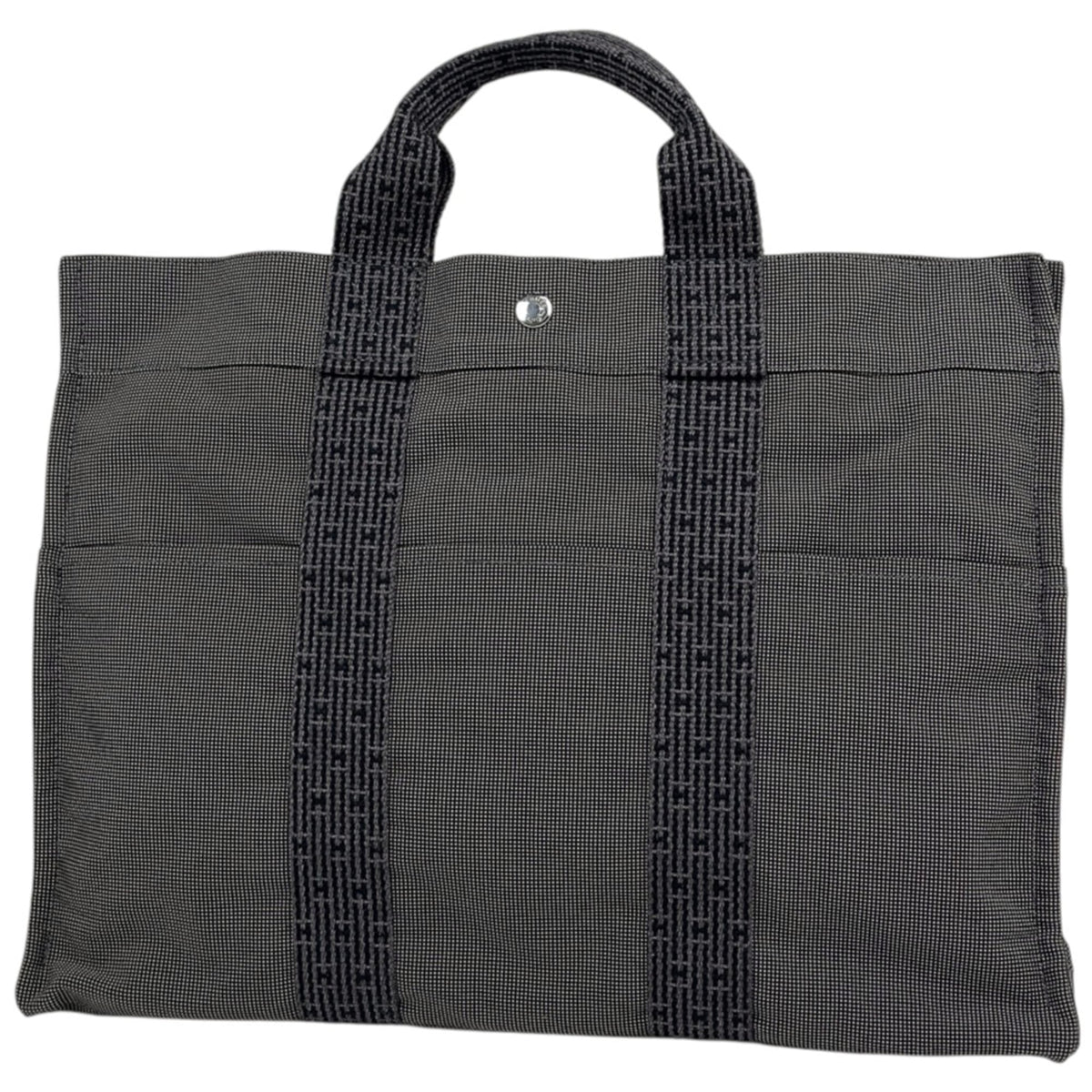 Hermes Gray Nylon Canvas Tote Bag (Pre-Owned)