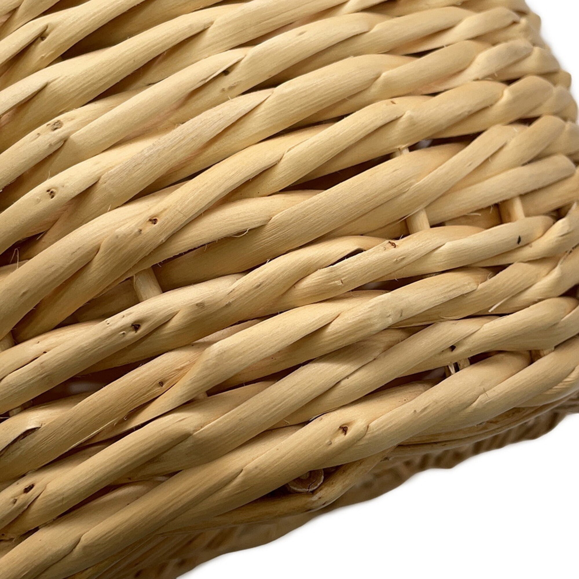 Celine Beige Brown Raffia Leather Basket Handbag (Pre-Owned)