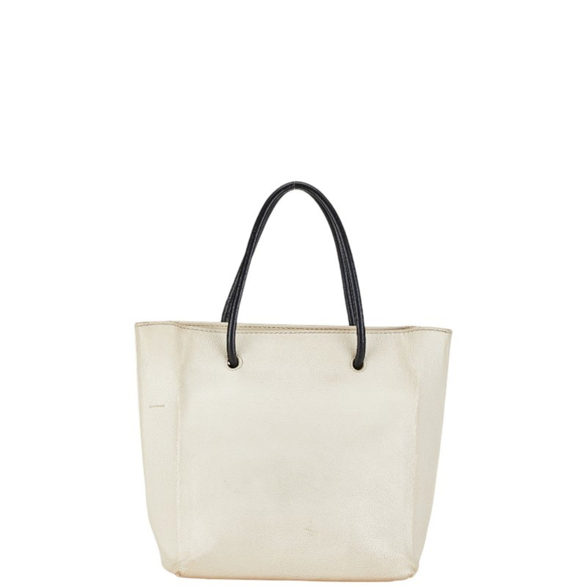 Balenciaga White Leather Handbag Shoulder Bag (Pre-Owned)