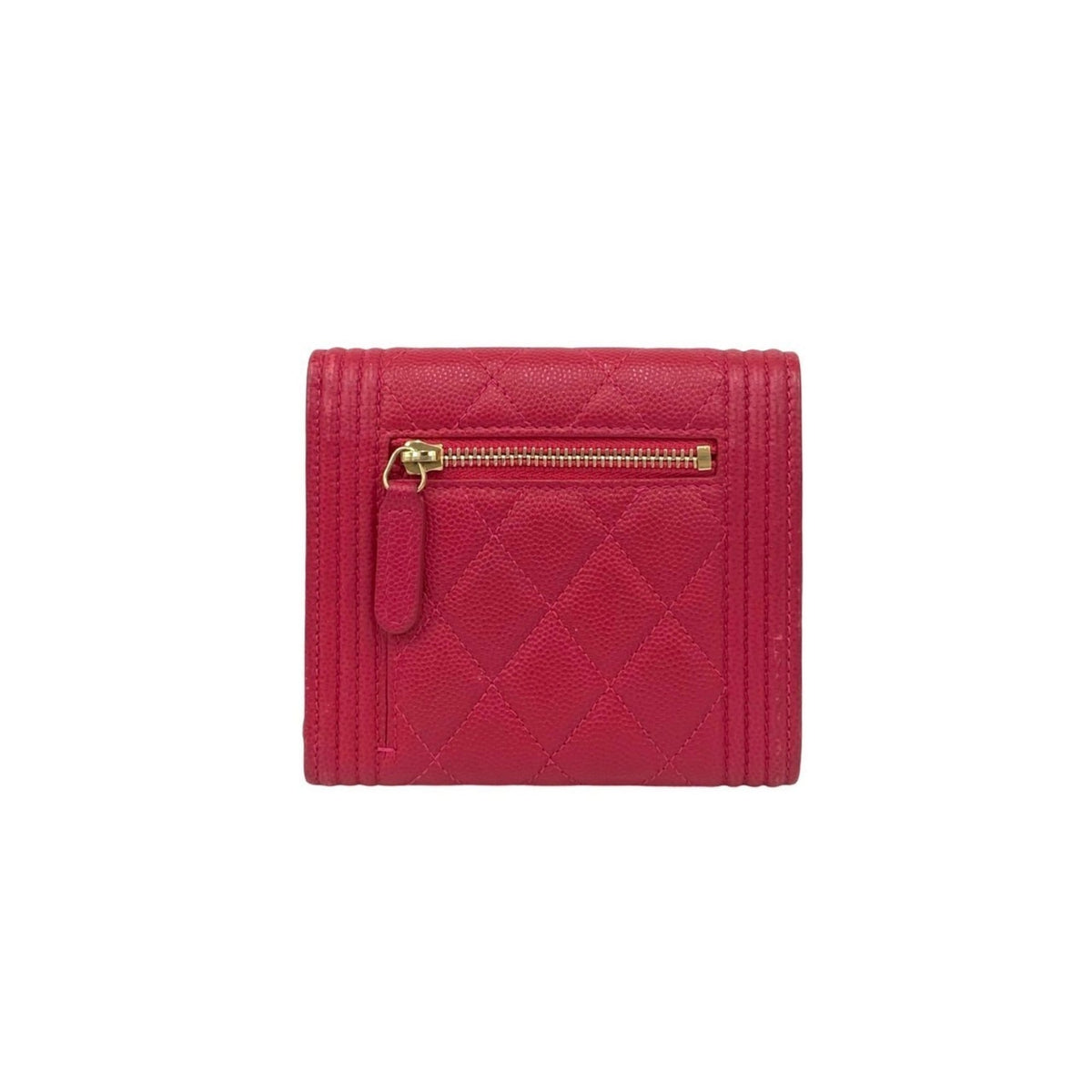 Chanel Pink Grained Calfskin Wallet (Tri-Fold) (Pre-Owned)