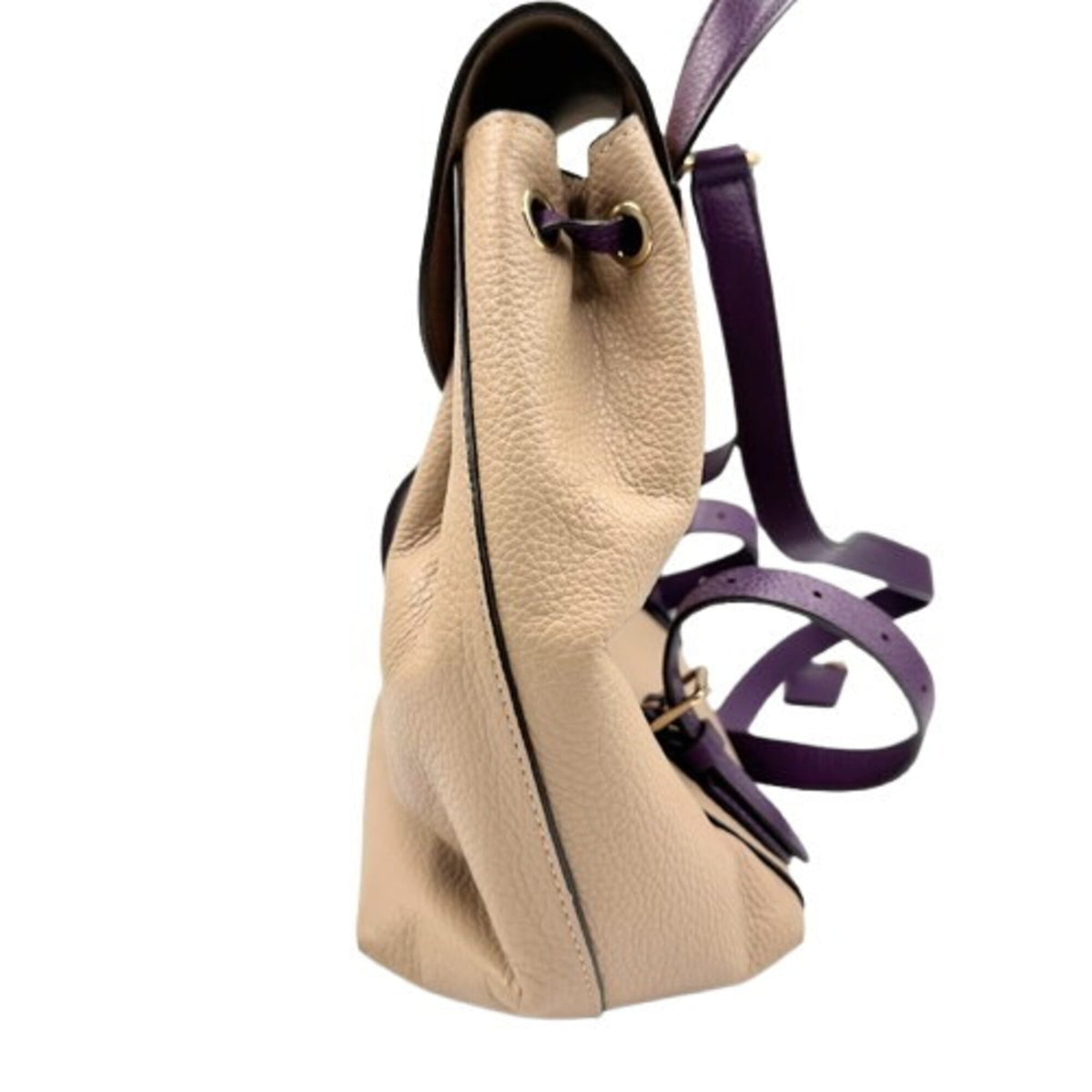 Coach Beige Yellow Leather Backpack (Pre-Owned)