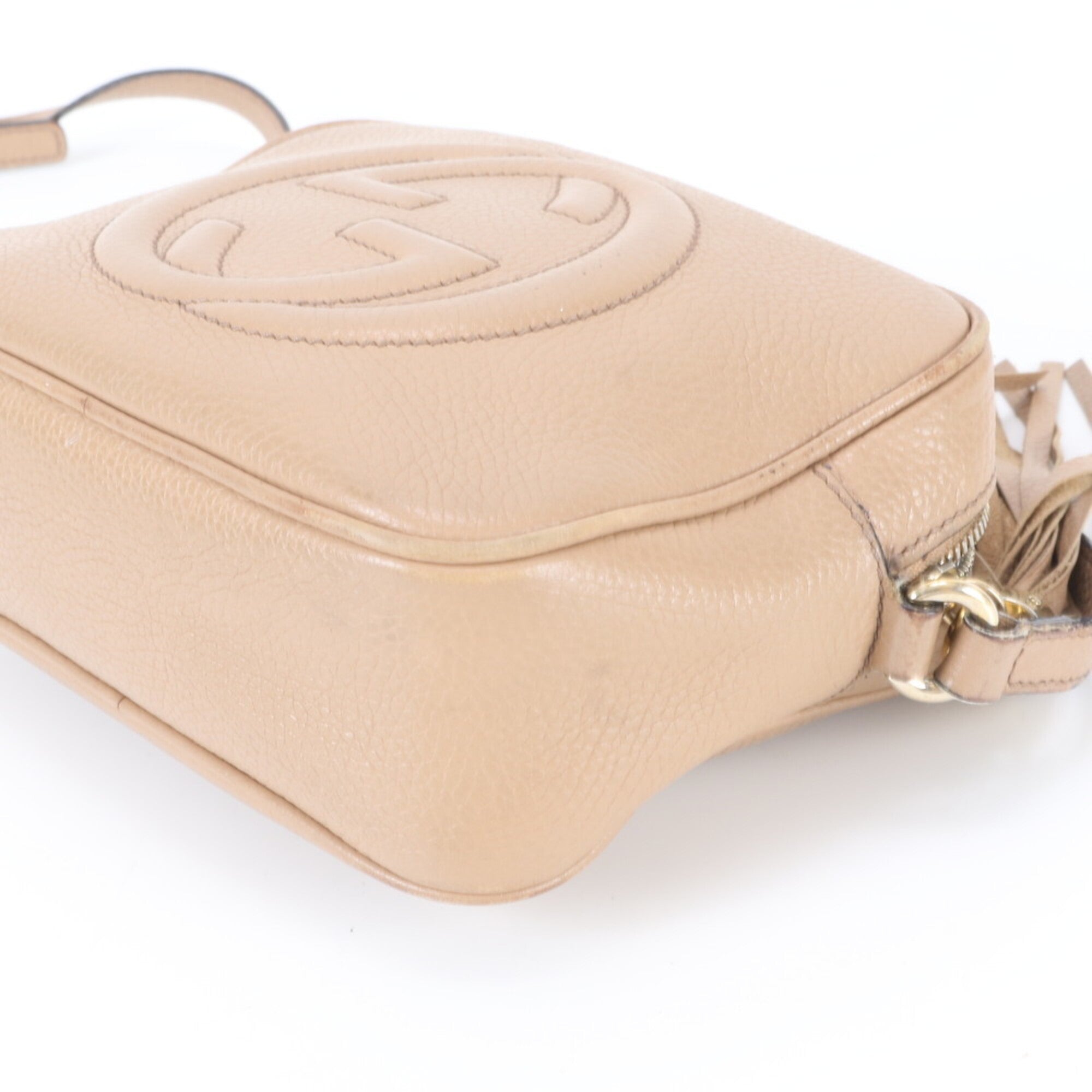 Gucci Soho Beige Leather Shoulder Bag (Pre-Owned)