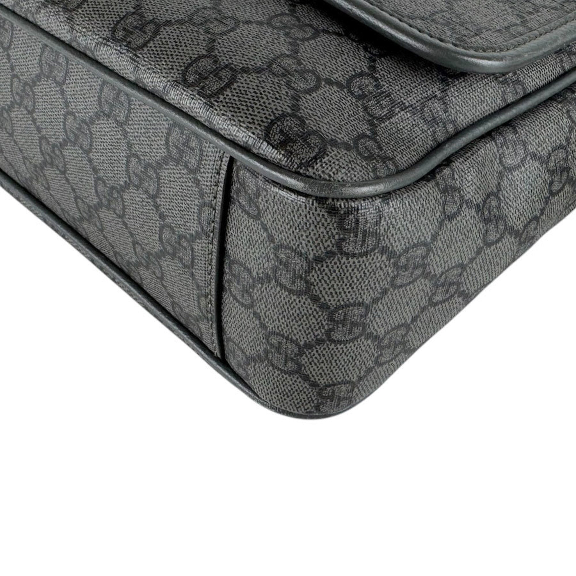 Gucci Gray Gg Supreme Shoulder Bag (Pre-Owned)