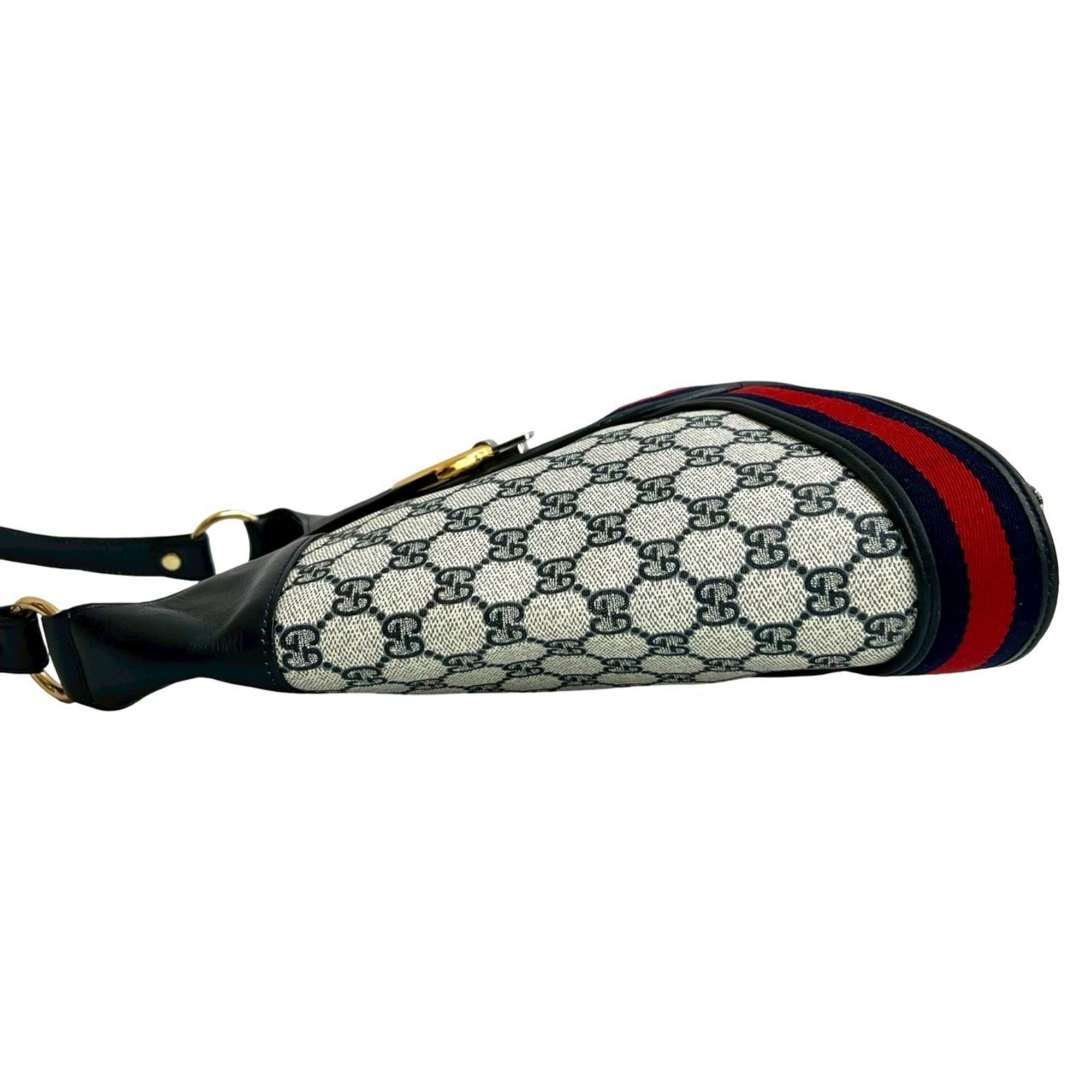 Gucci Navy Red Color Leather Pvc Shoulder Bag (Pre-Owned)