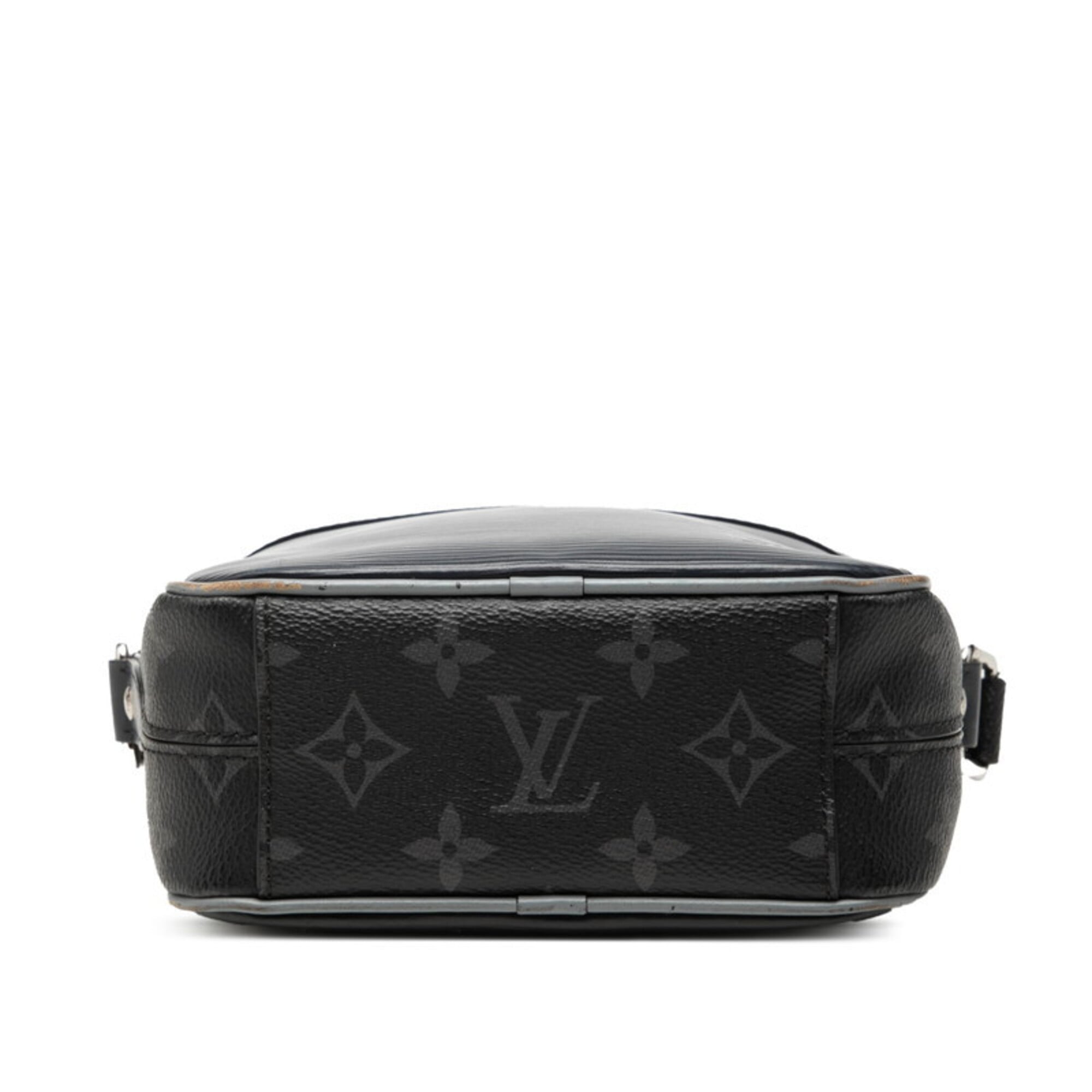 Louis Vuitton Black Gray Navy Pvc Leather Shoulder Bag (Pre-Owned)