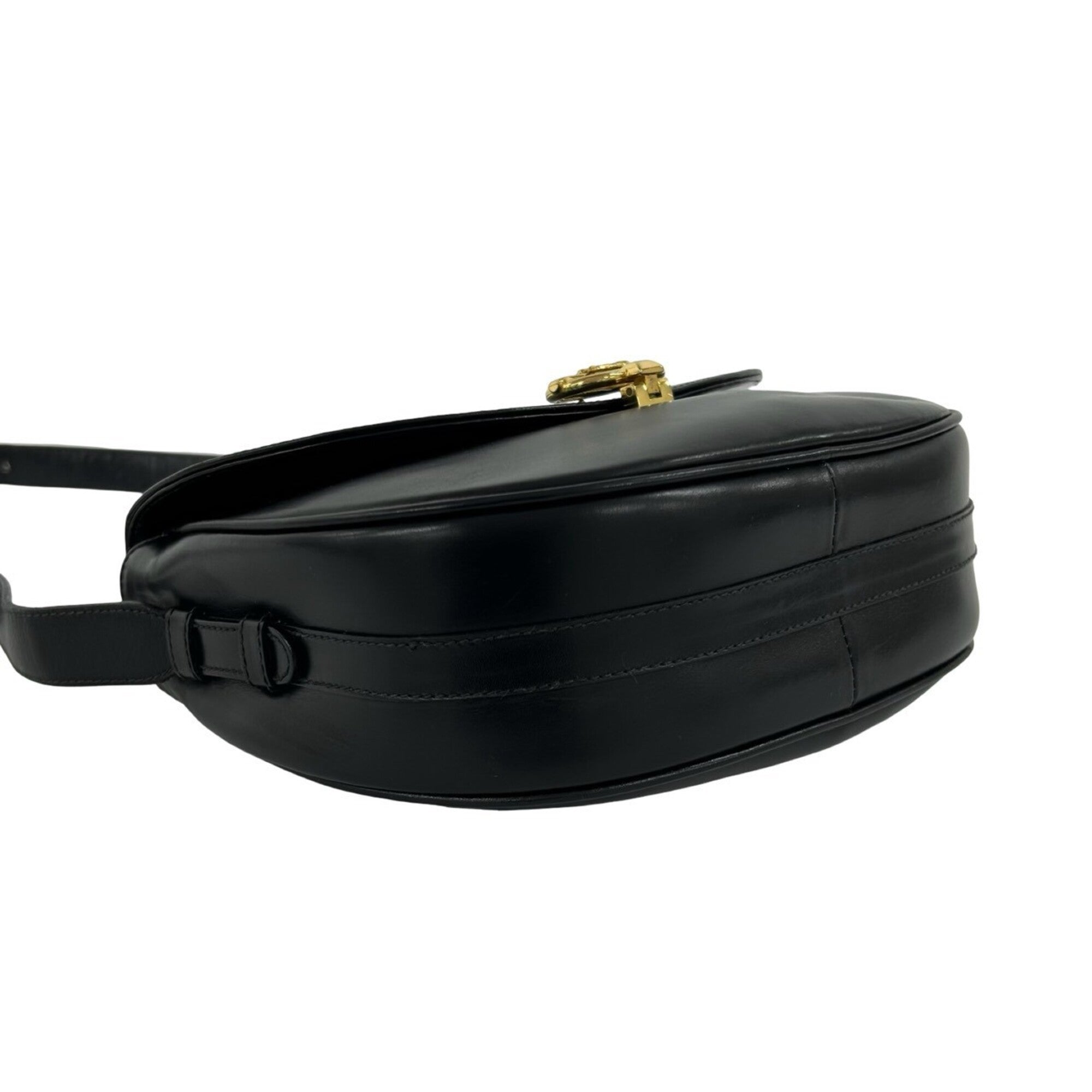 Celine Black Leather Pochette Shoulder Bag (Pre-Owned)