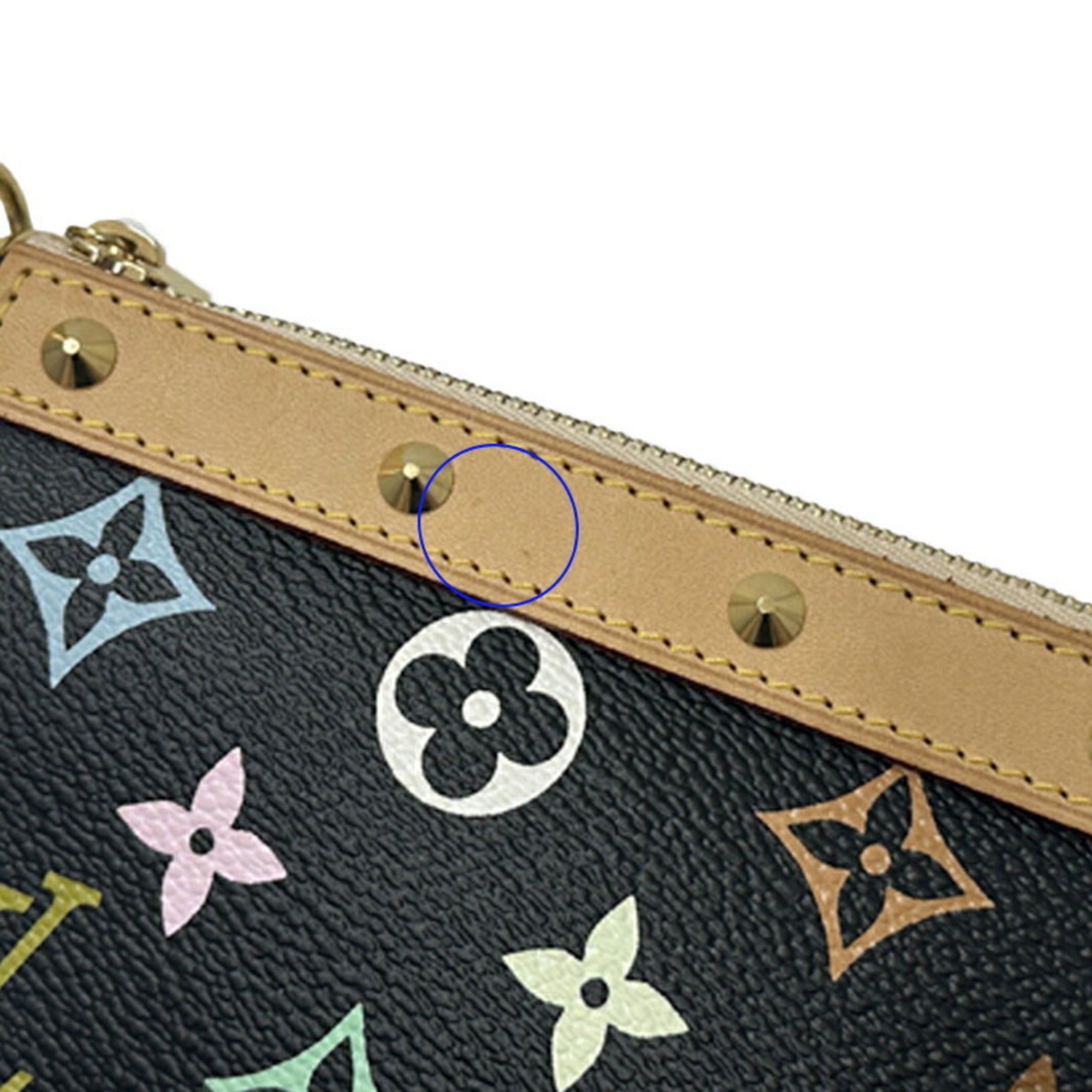 Louis Vuitton Multi-Color Noir Monogram Multicolore Handbag Pochette (Pre-Owned)
