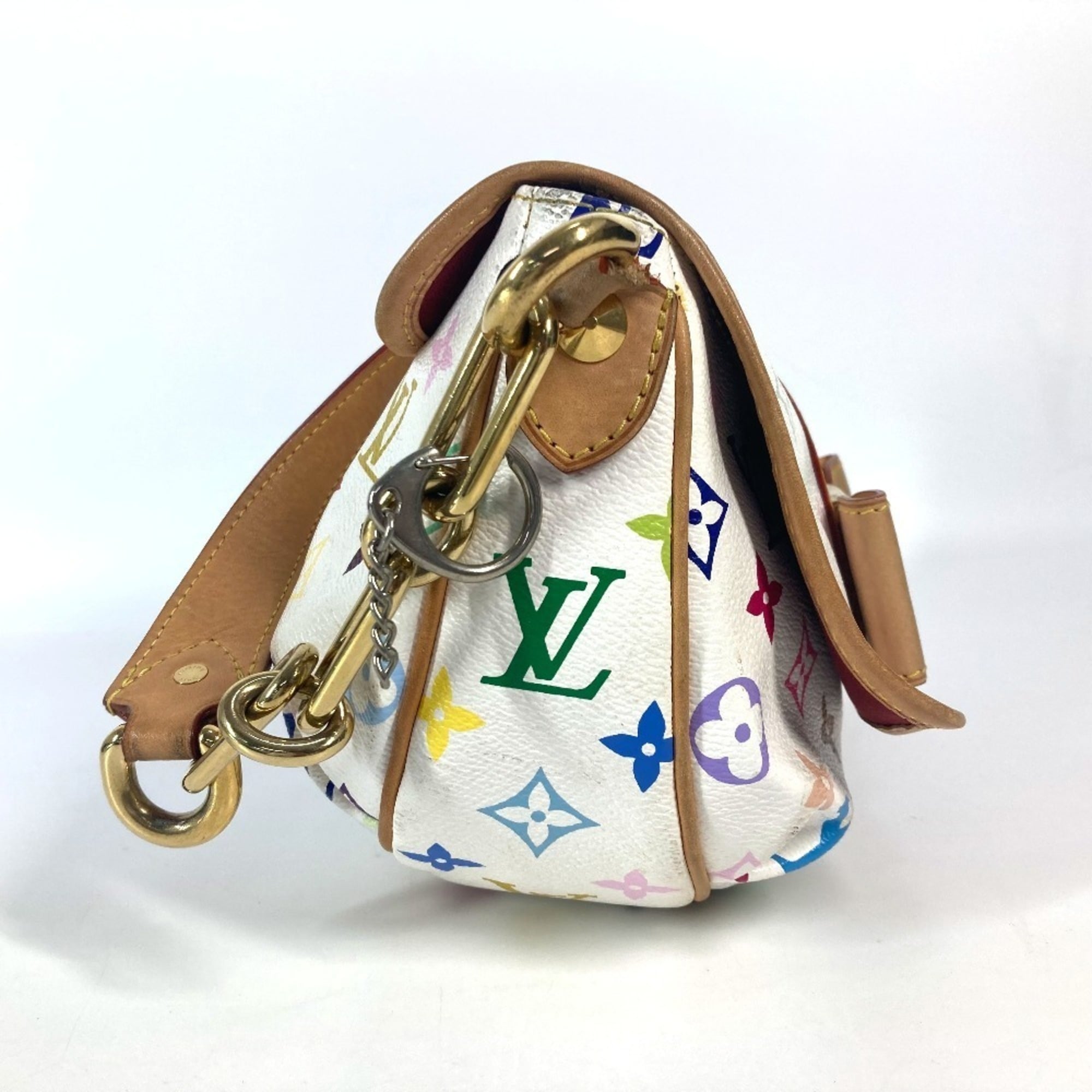 Louis Vuitton Blanc Multi-Color White Monogram Multicolore Handbag Shoulder Bag (Pre-Owned)