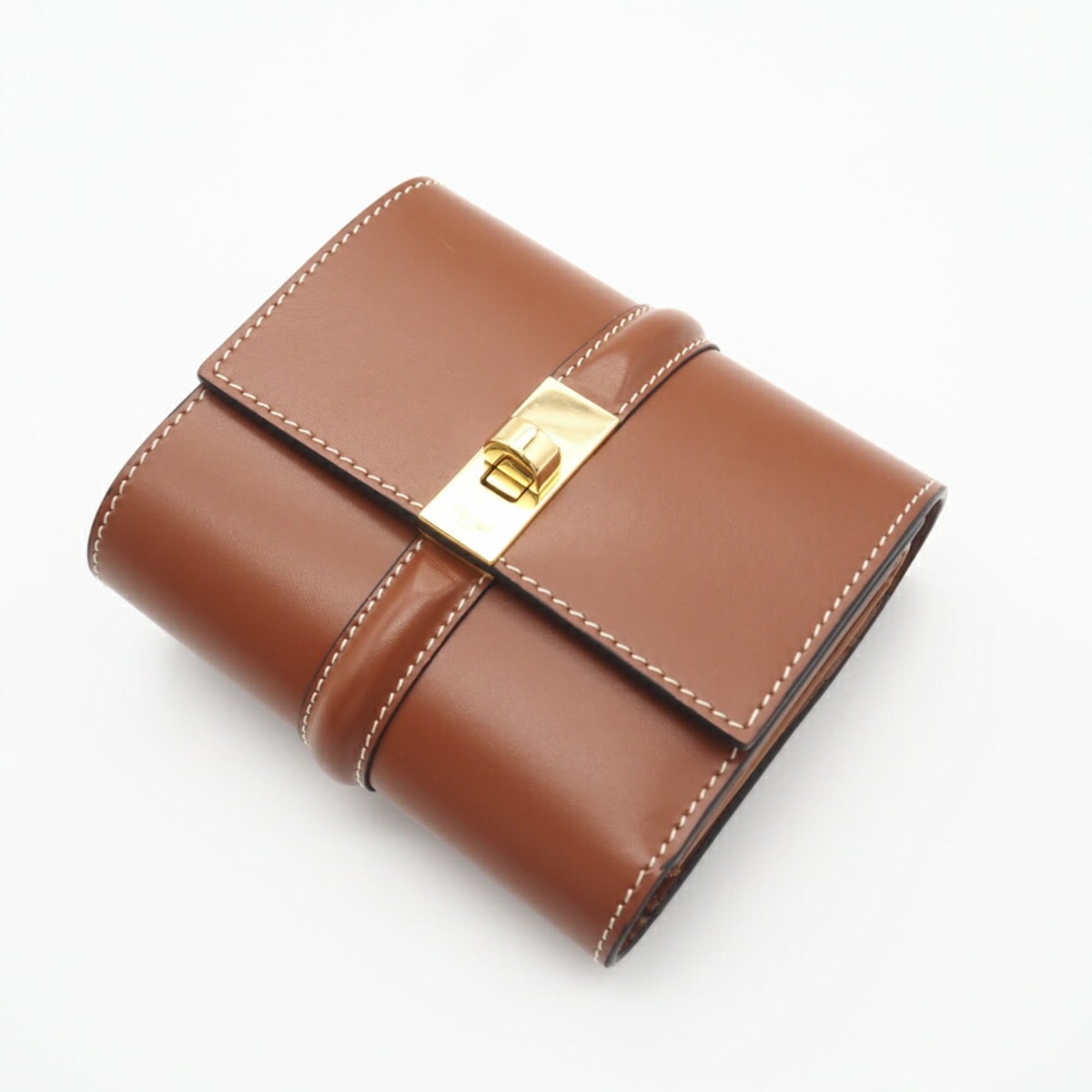 Celine Brown Satin Wallet (Tri-Fold) (Pre-Owned)