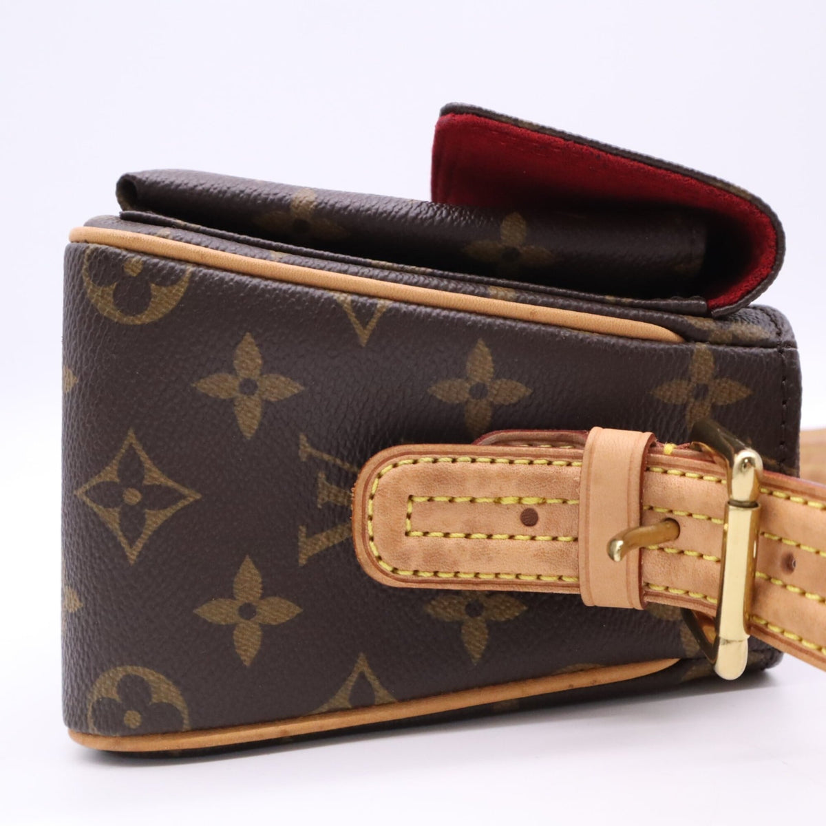 Louis Vuitton Beige Brown Monogram Coated Canvas Handbag (Pre-Owned)