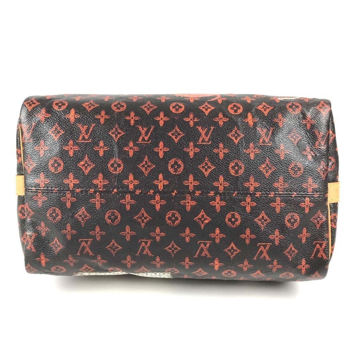 Louis Vuitton Brown Orange Monogram Canvas Boston Bag Handbag Shoulder Bag (Pre-Owned)