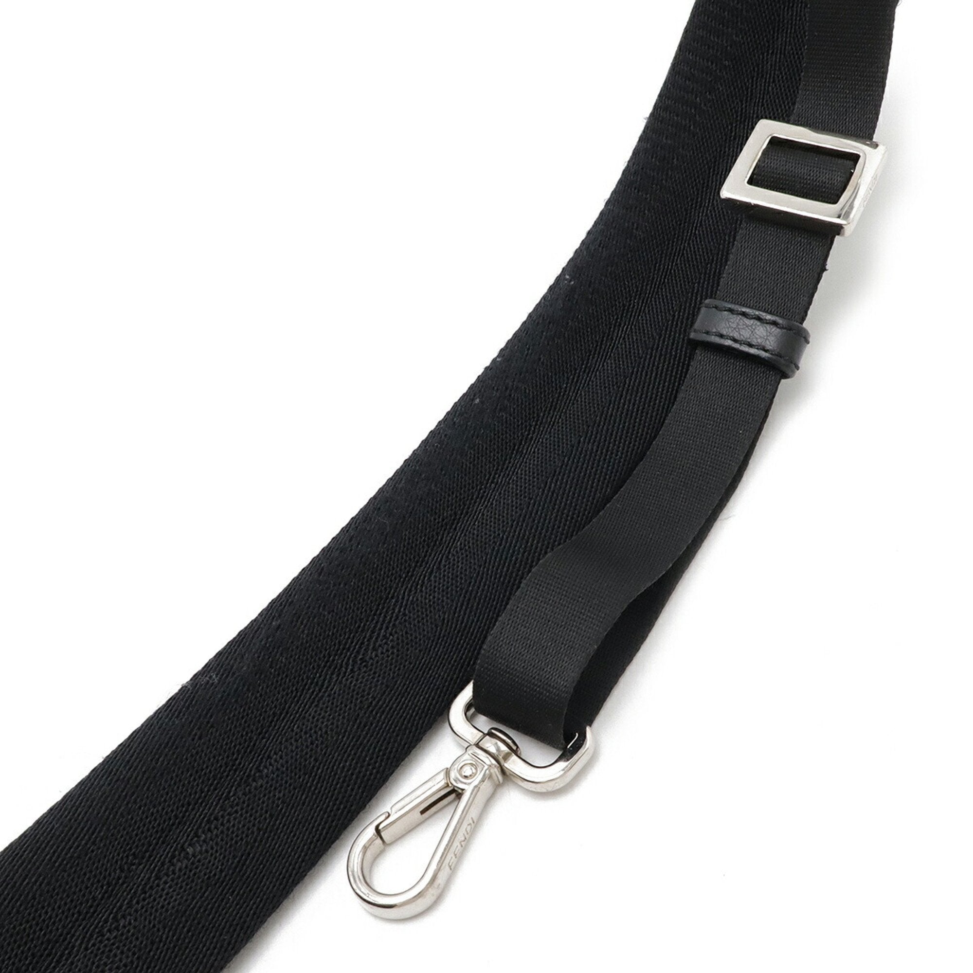 Fendi Black Nylon Leather Shoulder Bag Sling Bag (Pre-Owned)