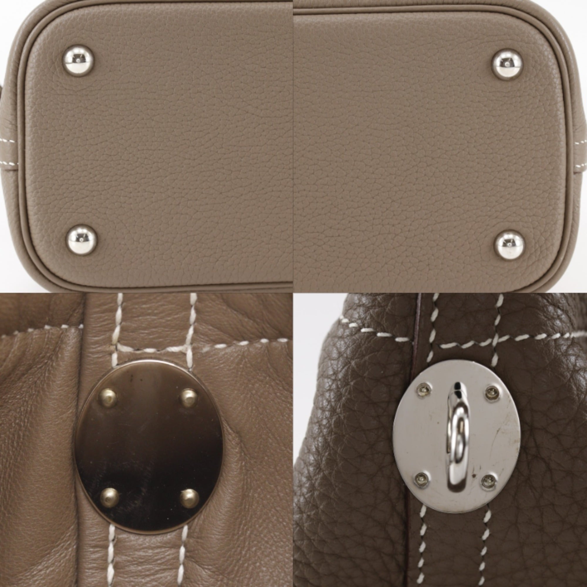Hermes Bolide Etoupe Gray Taurillon Clemence Leather Handbag (Pre-Owned)