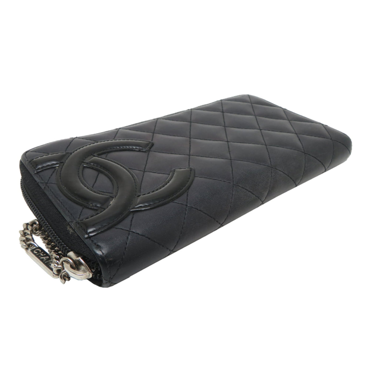 Chanel Black Leather Long Wallet (Bi-Fold) (Pre-Owned)
