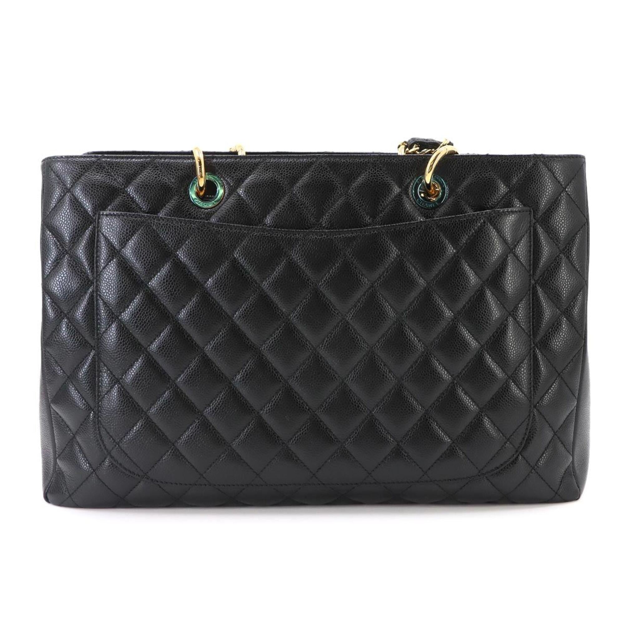 Chanel Black Grained Calfskin Handbag Tote Bag (Pre-Owned)