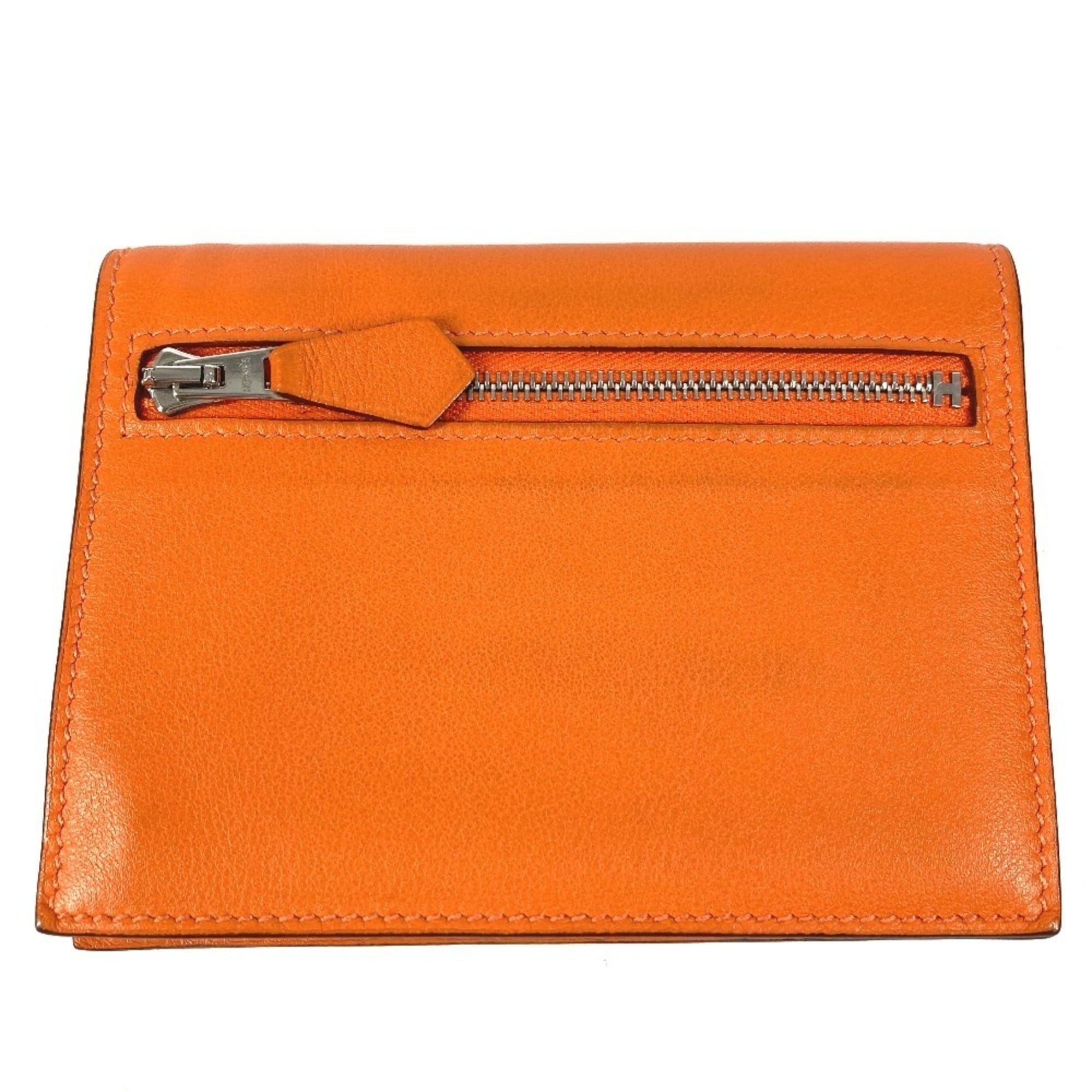 Hermes Orange Swift Leather Wallet (Bi-Fold) (Pre-Owned)
