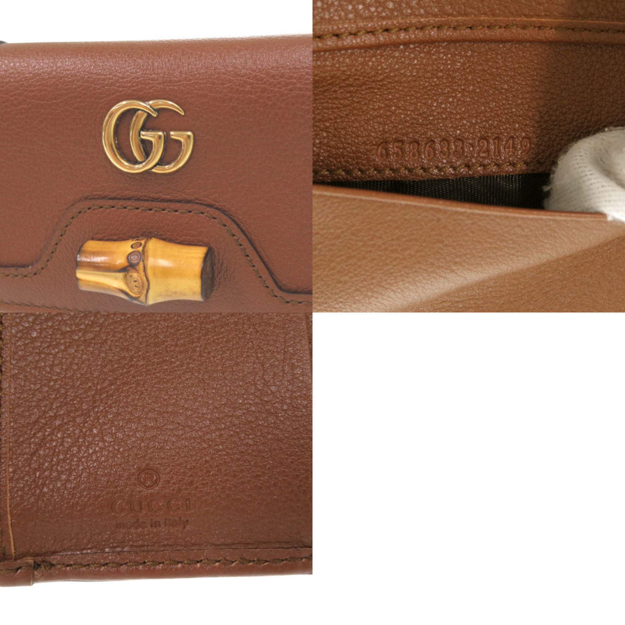 Gucci Brown Leather Wallet (Tri-Fold) (Pre-Owned)