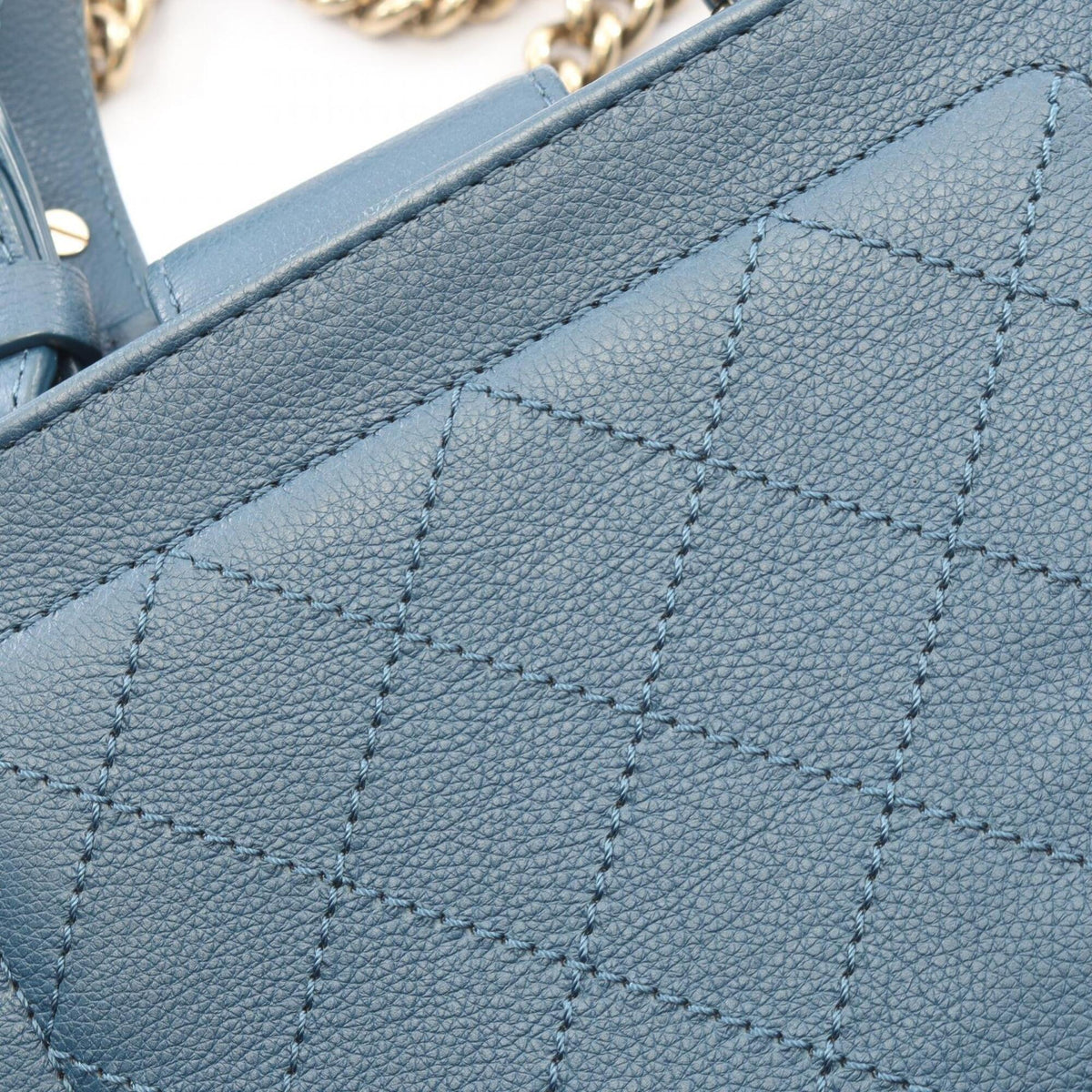 Chanel Matelasse Blue Leather Handbag Shoulder Bag (Pre-Owned)