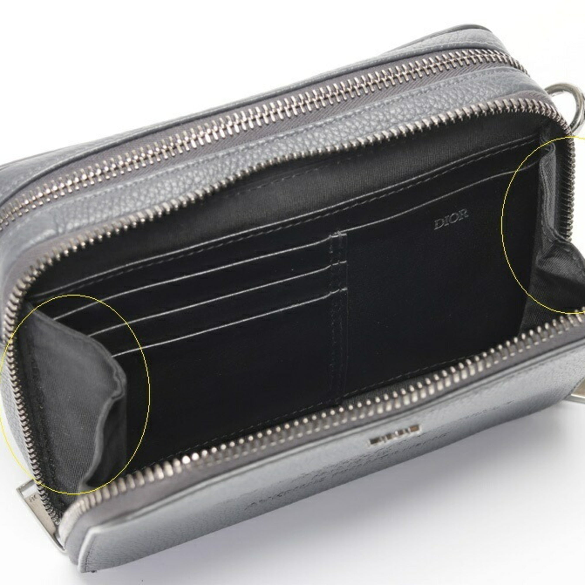 Christian Dior Gray Leather Fanny Pack Pouch (Pre-Owned)