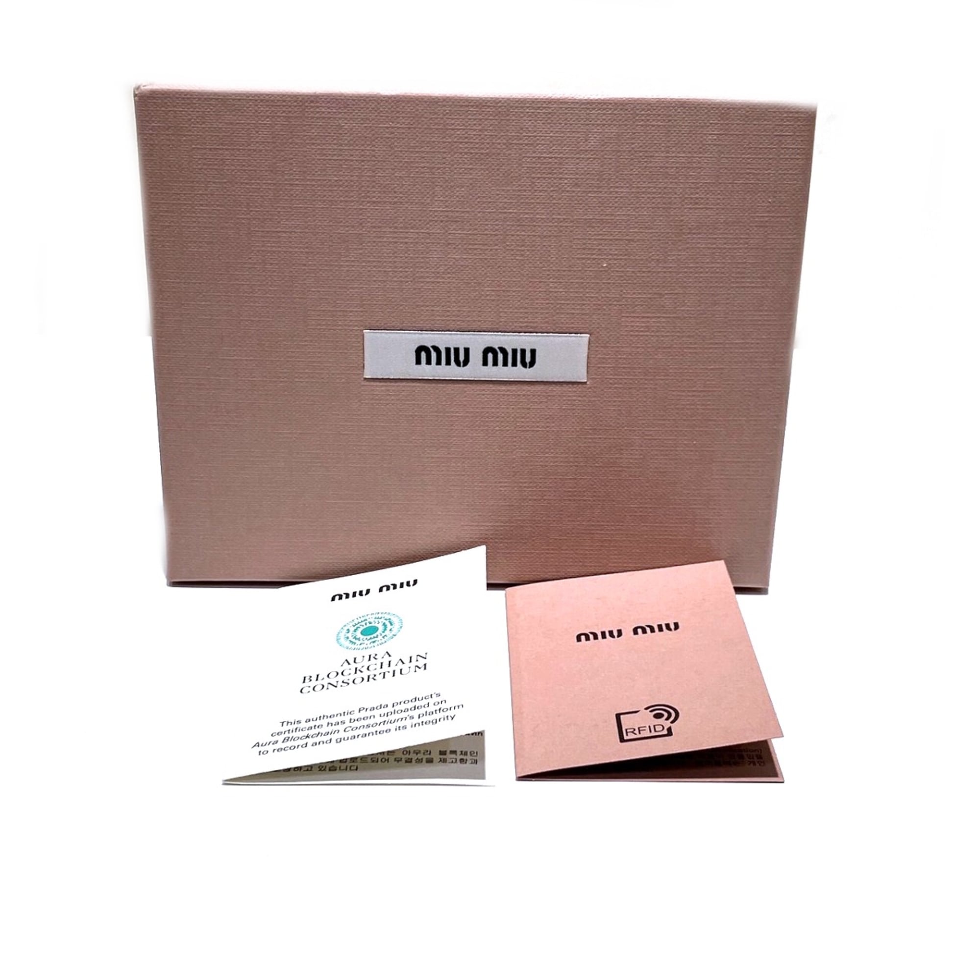 Miu Miu Light Blue Gray Leather Coin Purse/Coin Case (Pre-Owned)
