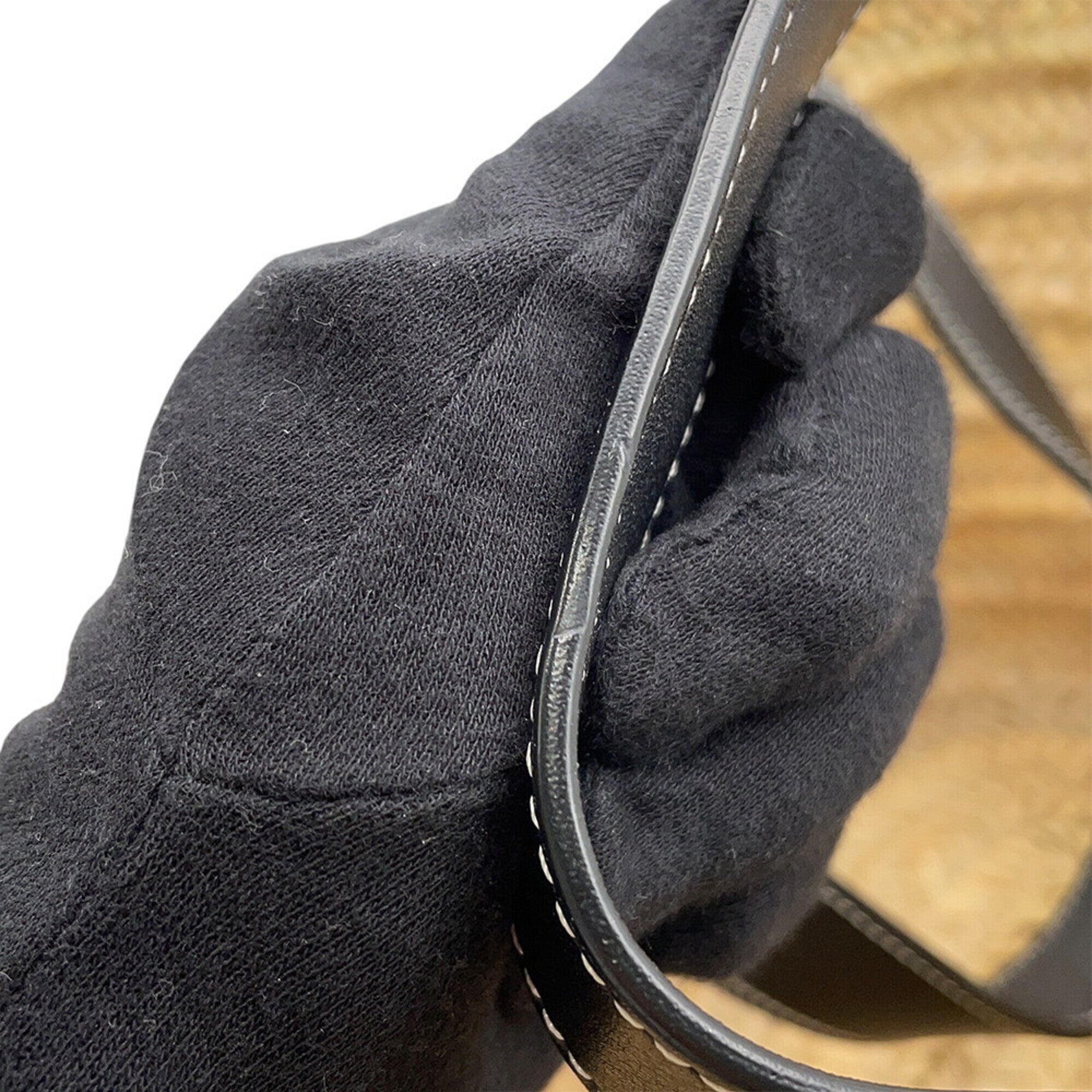 Loewe Black Raffia Leather Basket Handbag Tote Bag (Pre-Owned)