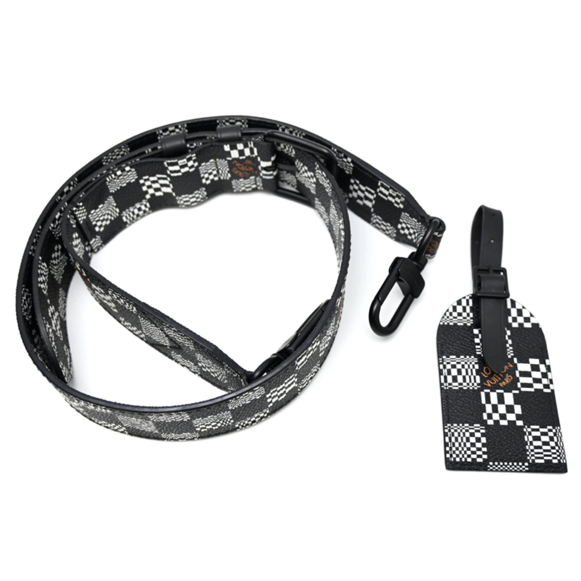Louis Vuitton Black Noir Leather Damier Canvas Boston Bag (Pre-Owned)
