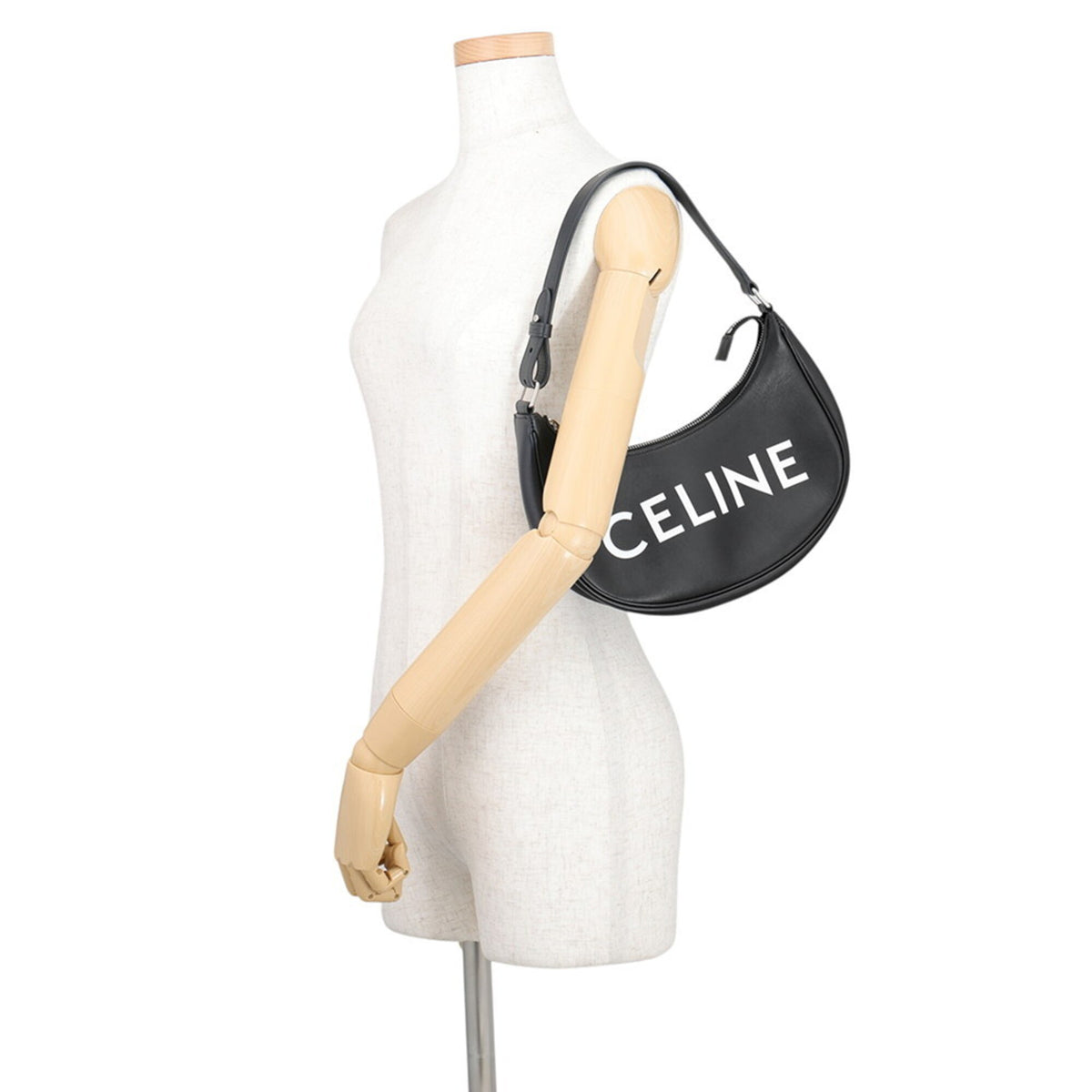 Celine Black White Leather Handbag Shoulder Bag (Pre-Owned)