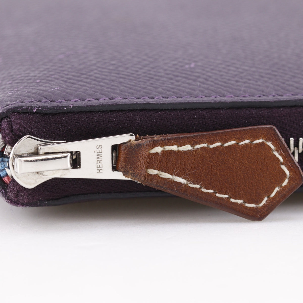 Hermes Purple Epsom Leather Coin Purse/Coin Case (Pre-Owned)