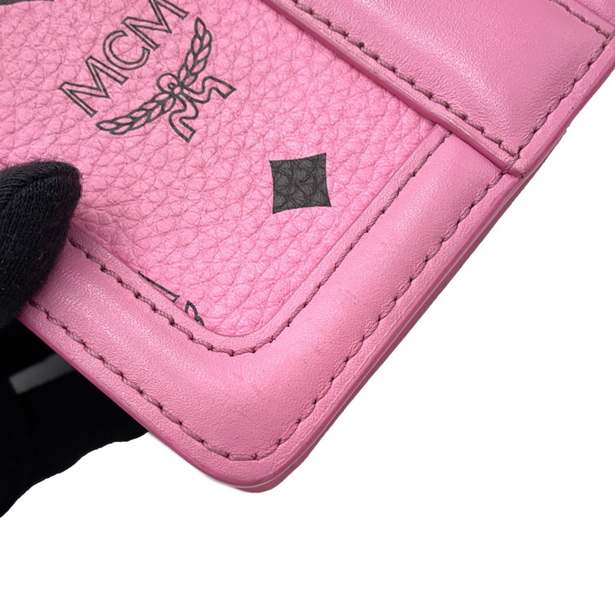 Mcm Pink Leather Rhinestone Handbag (Pre-Owned)