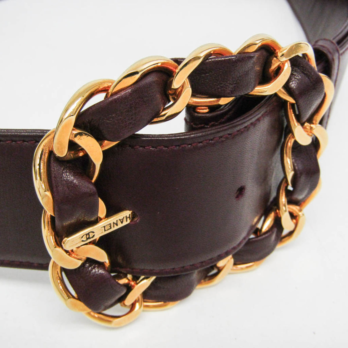 Chanel Burgundy Standard Belt (Pre-Owned)