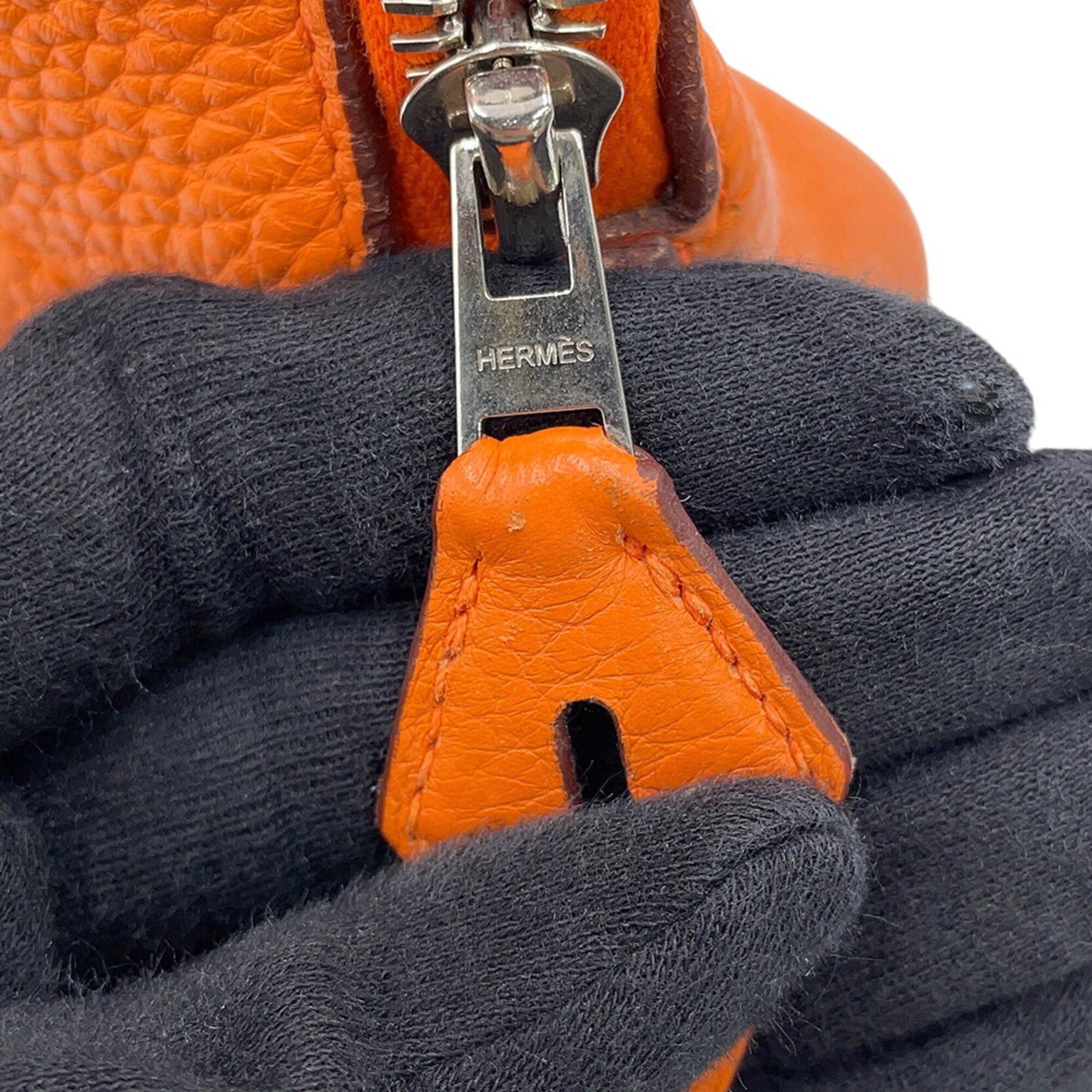 Hermes Bolide Orange Taurillon Clemence Leather Handbag Shoulder Bag (Pre-Owned)