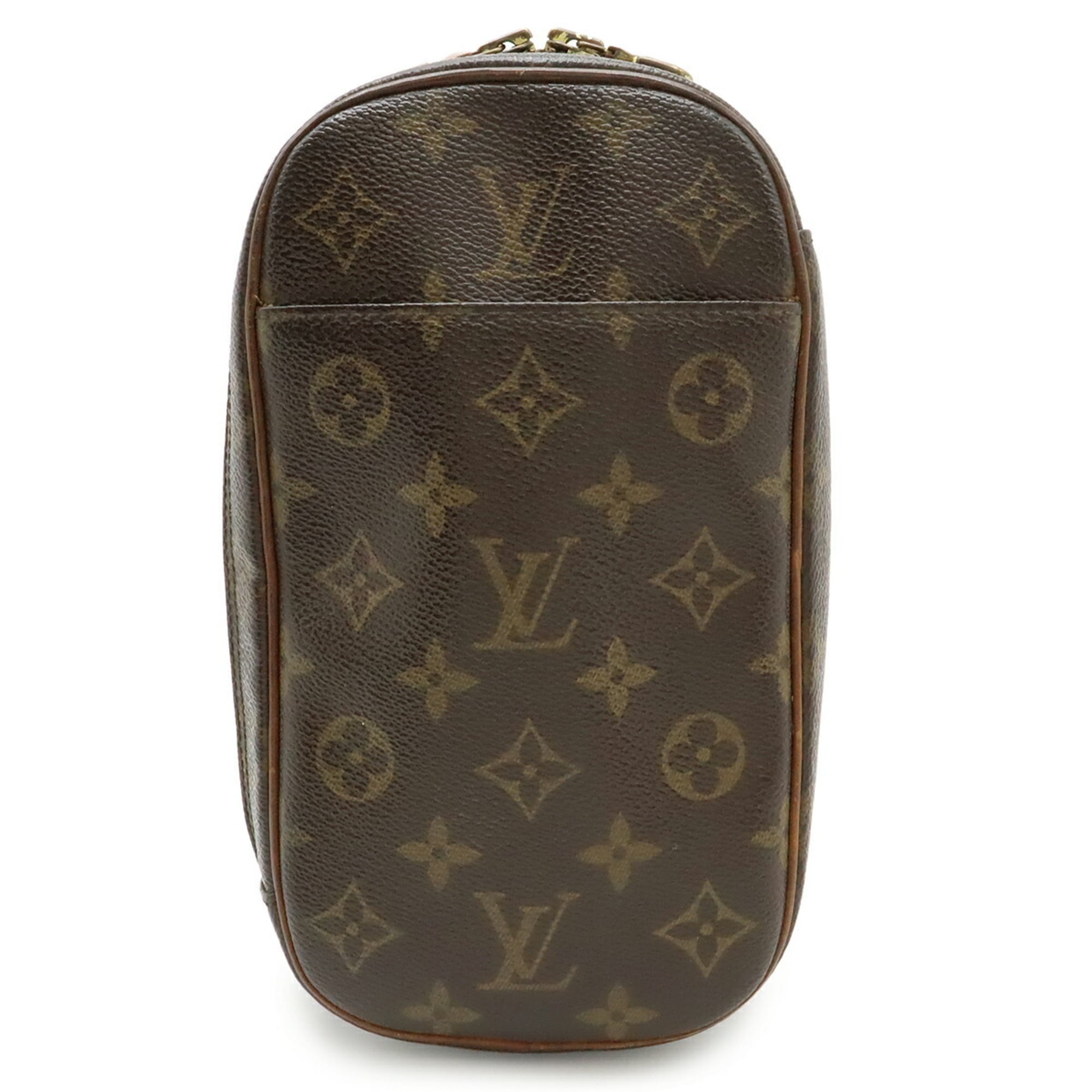 Louis Vuitton Brown Canvas Pochette Shoulder Bag Sling Bag (Pre-Owned)