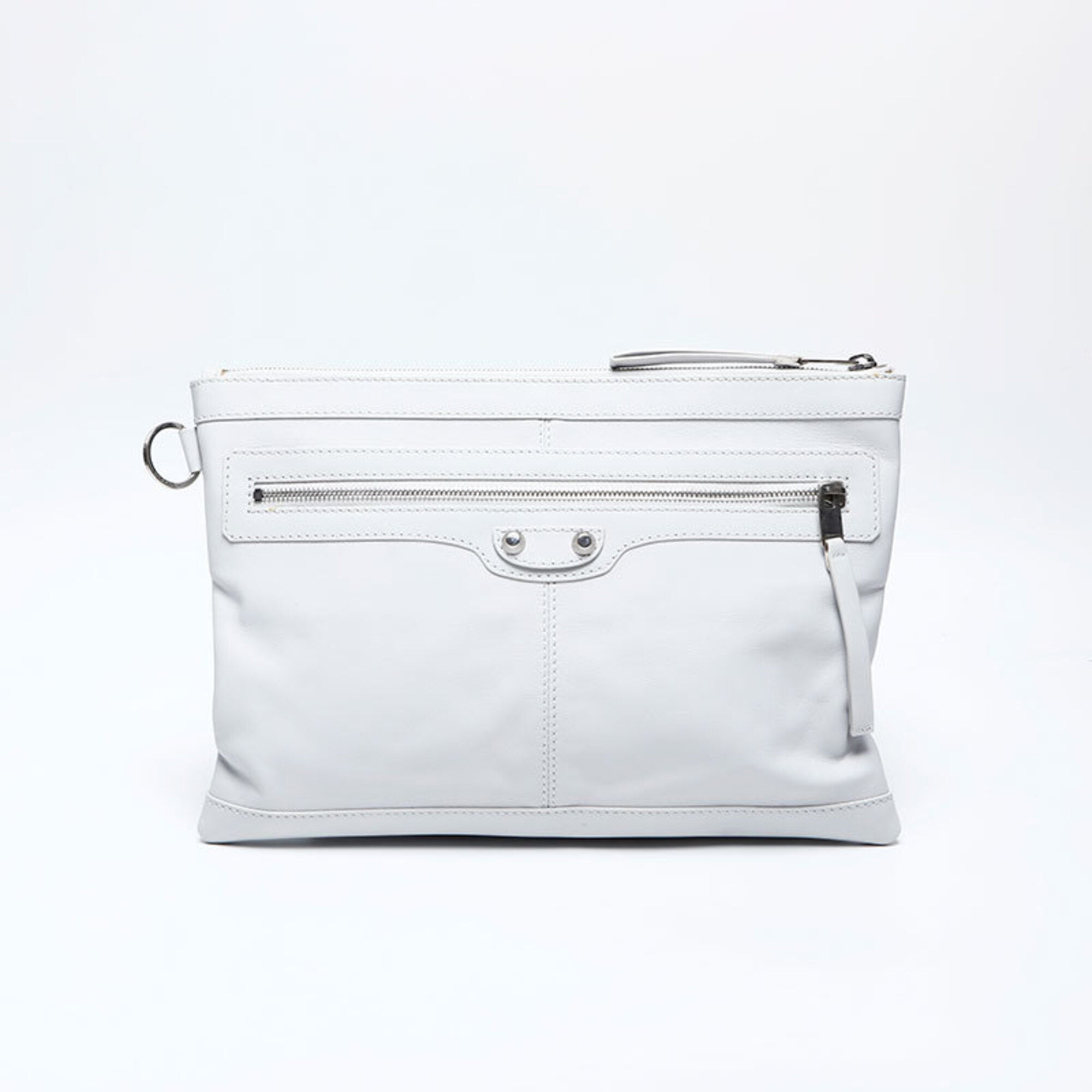 Balenciaga White Leather Clutch Bag (Pre-Owned)