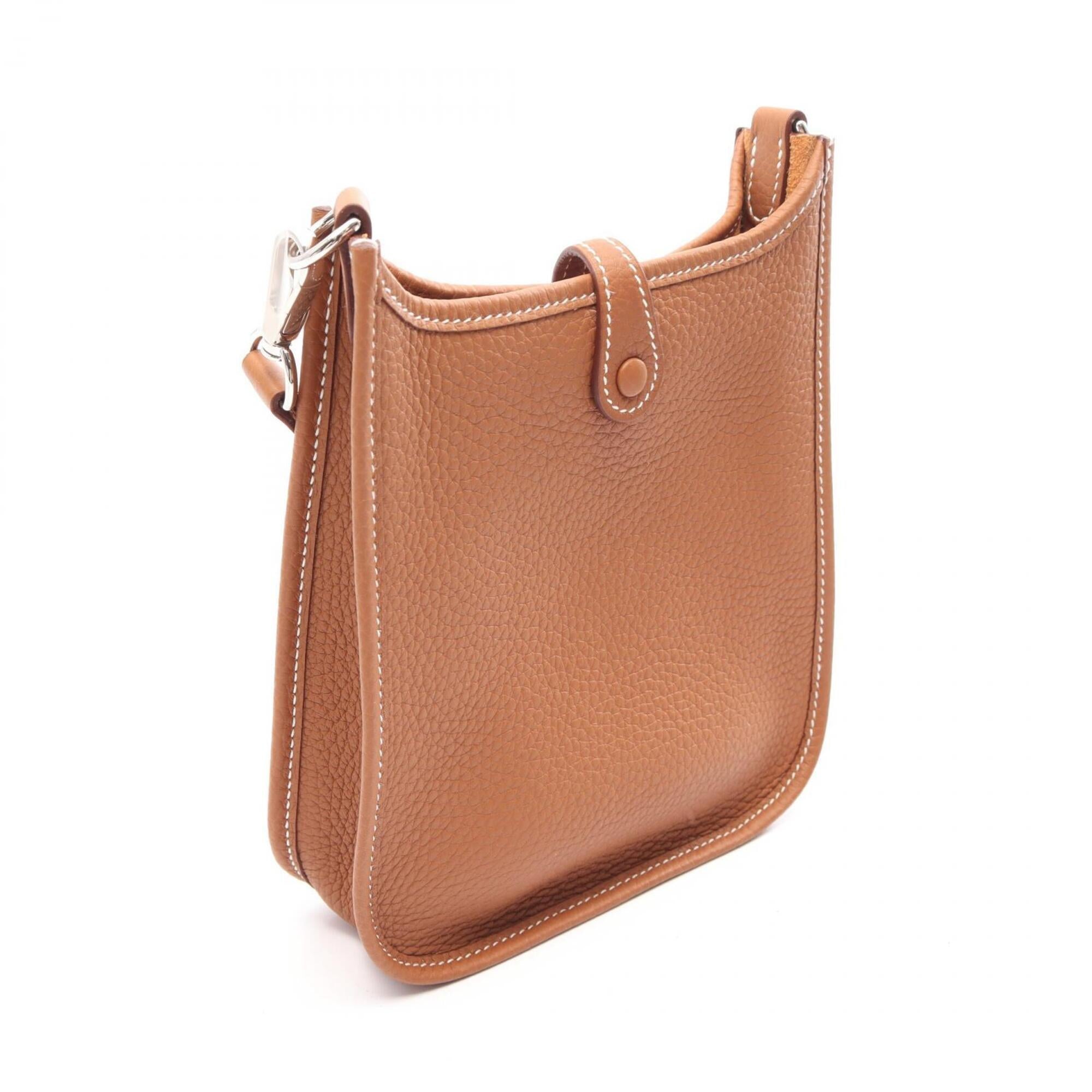 Hermes Brown Taurillon Clemence Leather Handbag Shoulder Bag (Pre-Owned)