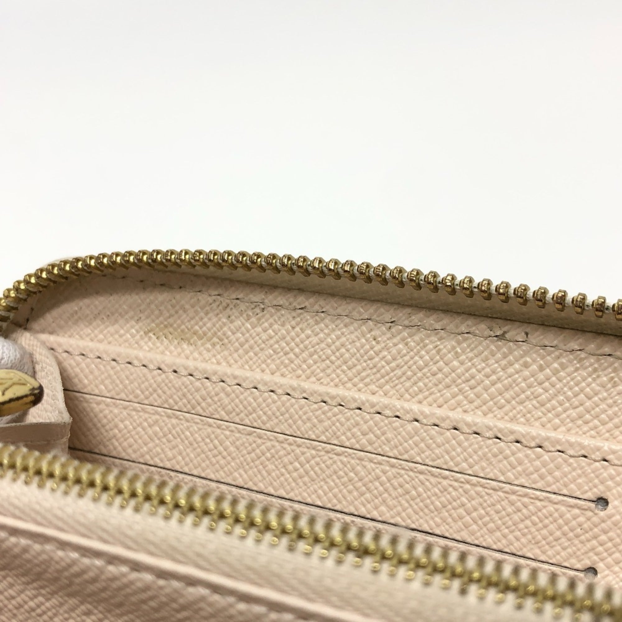 Louis Vuitton Orange White Canvas Long Wallet (Bi-Fold) (Pre-Owned)