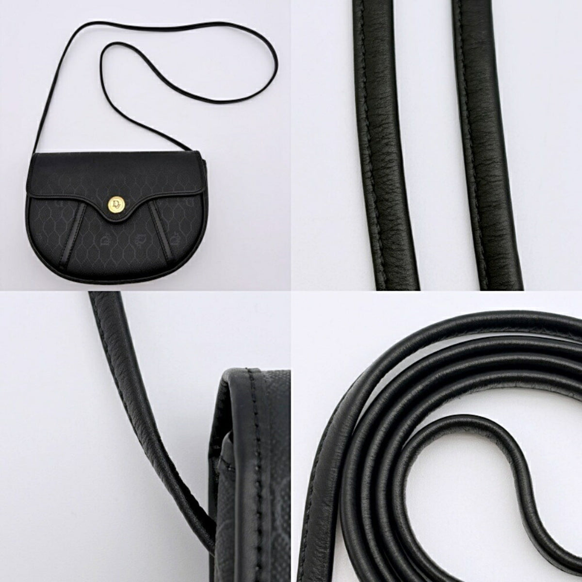Christian Dior Black Pvc Leather Pochette Shoulder Bag (Pre-Owned)