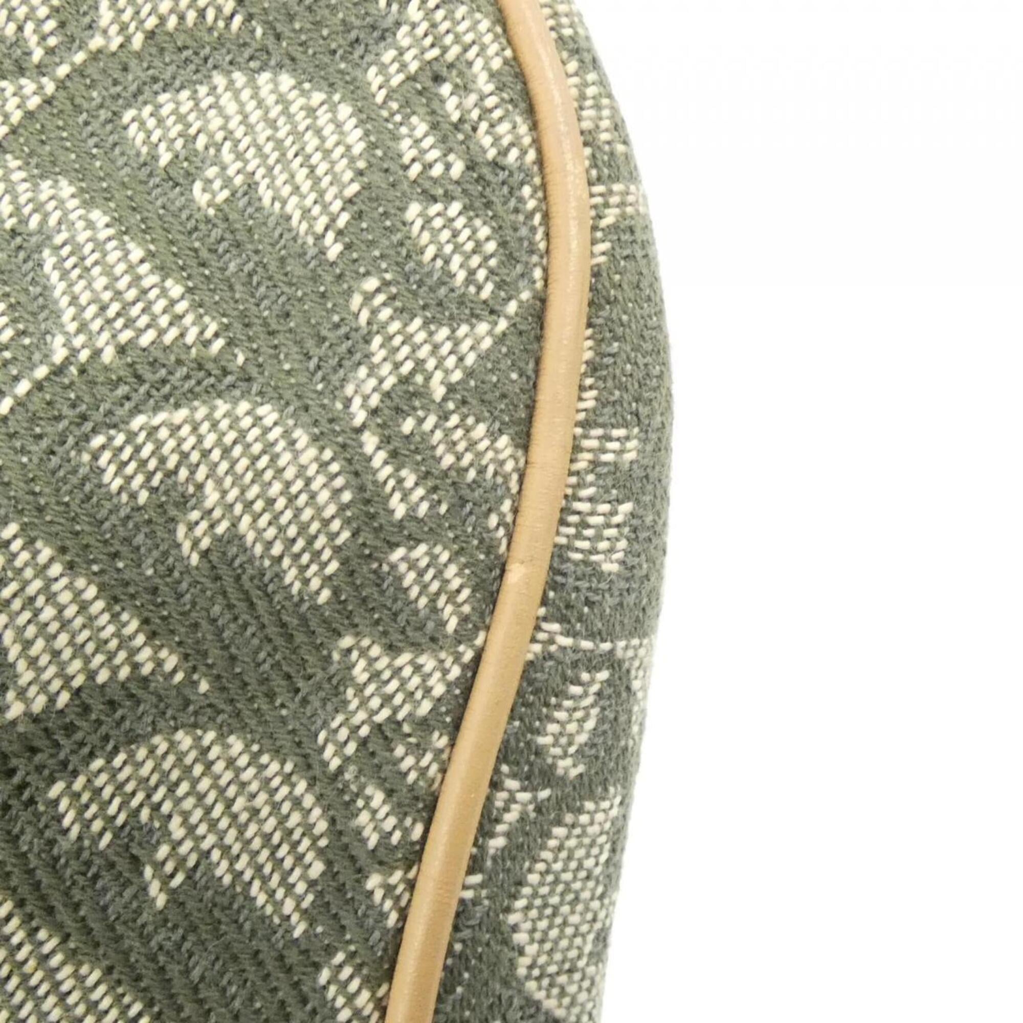 Christian Dior Green Green Canvas Shoulder Bag (Pre-Owned)