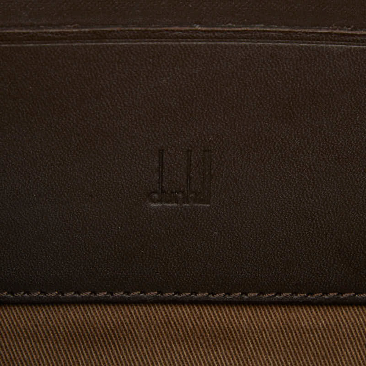 Dunhill Brown Canvas Leather Clutch Bag (Pre-Owned)