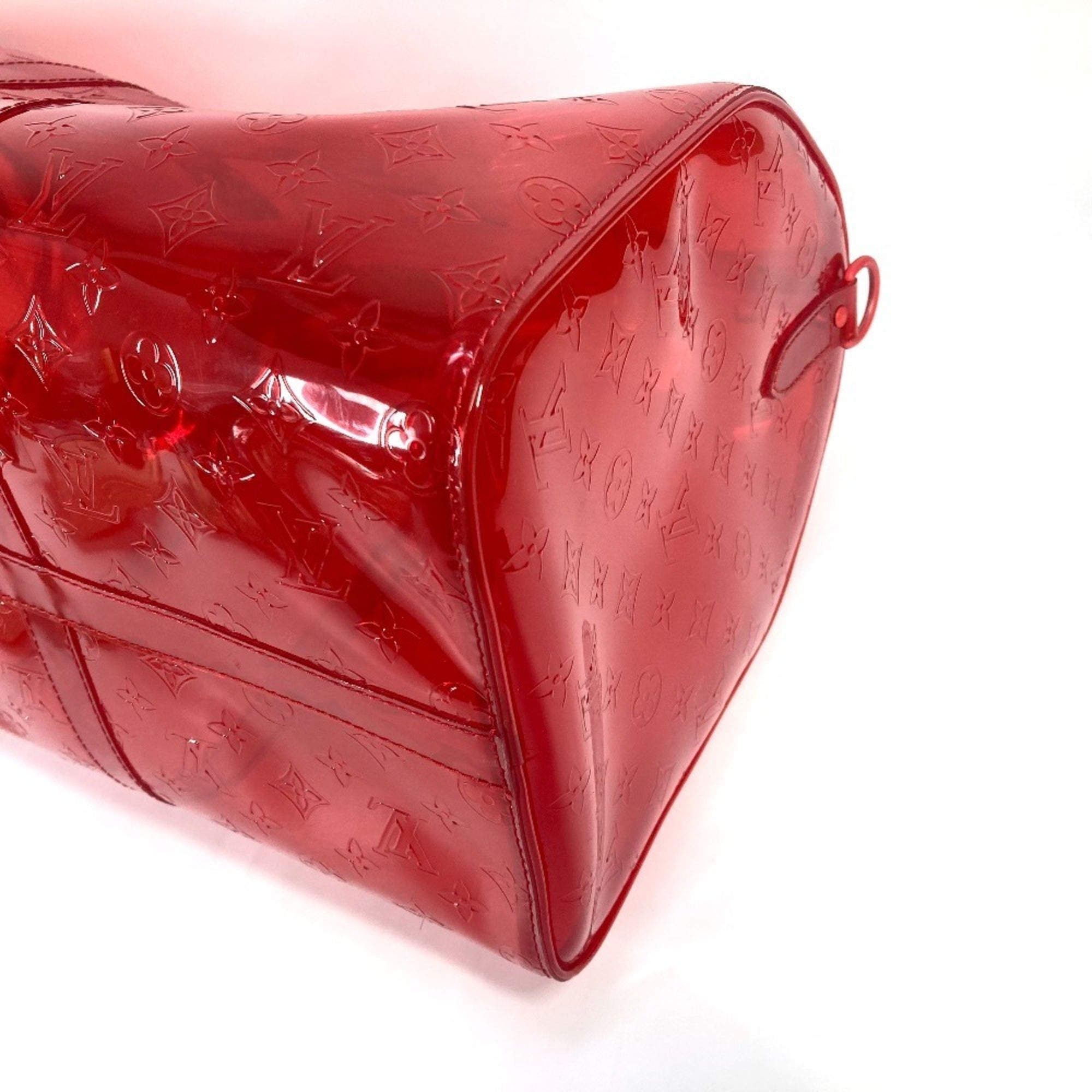 Louis Vuitton Red Color Vinyl Boston Bag Handbag Shoulder Bag (Pre-Owned)