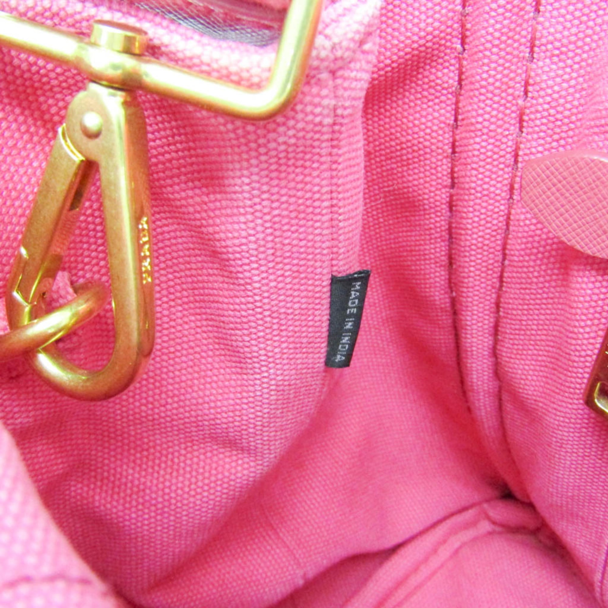 Prada Canapa Pink Canapa Shoulder Bag Tote Bag (Pre-Owned)
