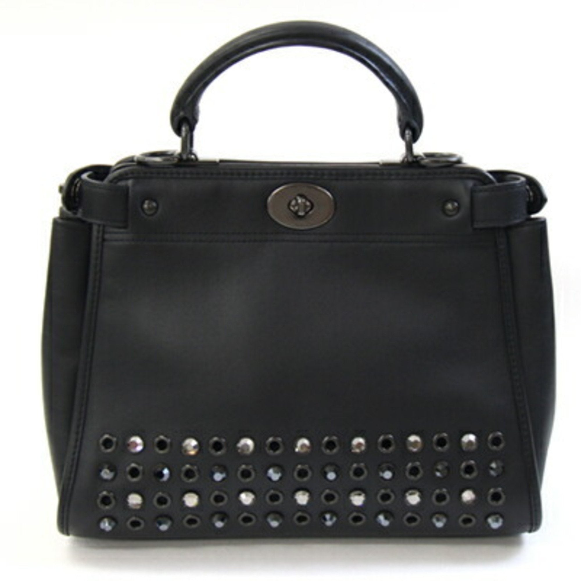 Coach Black Leather Handbag Shoulder Bag (Pre-Owned)