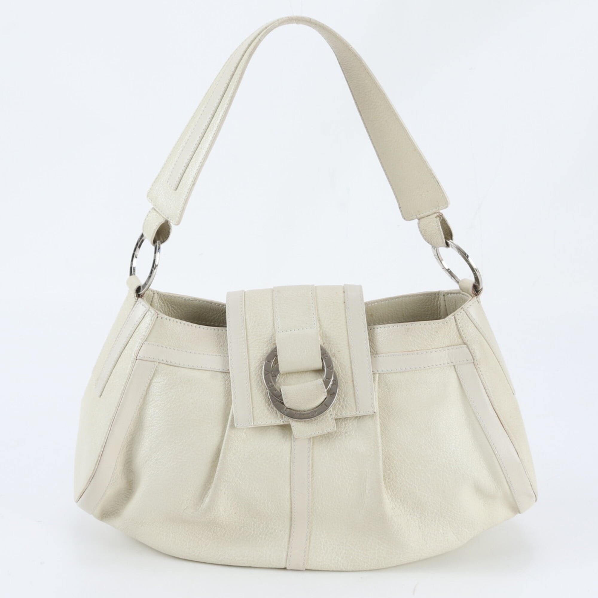 Bvlgari Ivory Leather Handbag Shoulder Bag (Pre-Owned)