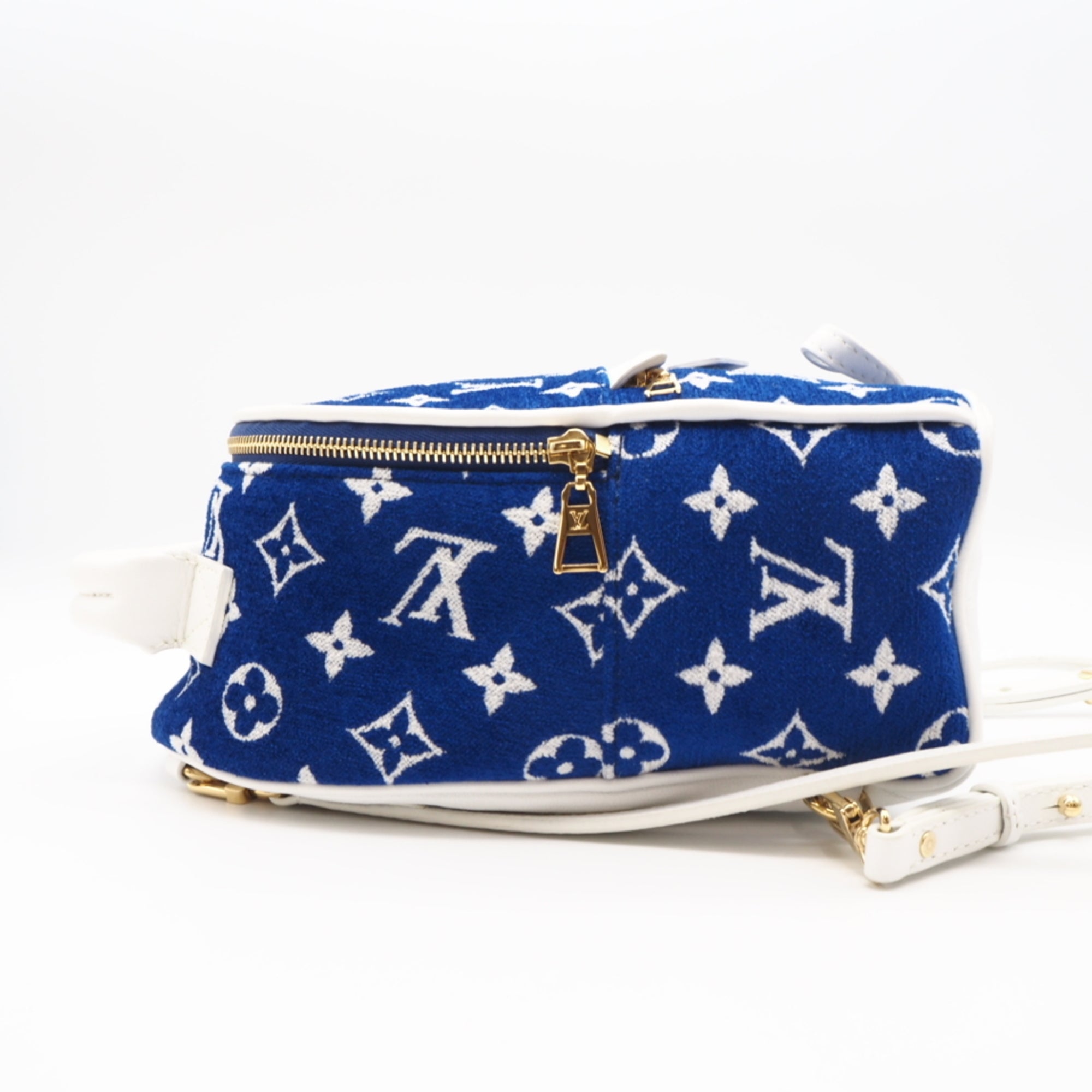 Louis Vuitton Blue White Jacquard Velvet Backpack (Pre-Owned)