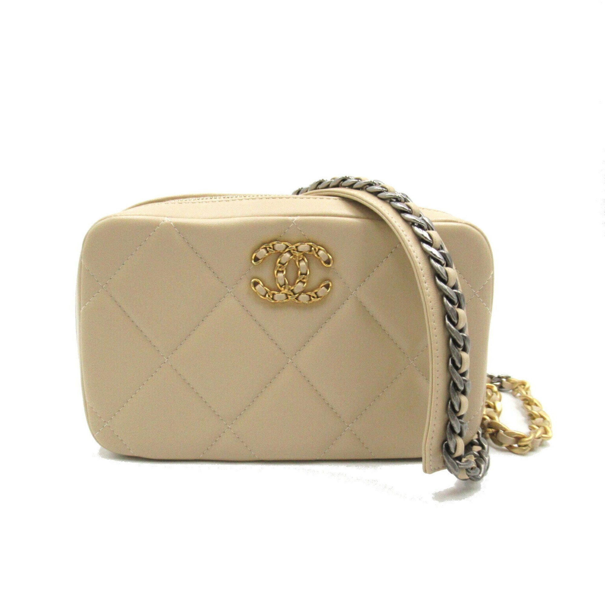 Chanel Beige Leather Shoulder Bag (Pre-Owned)