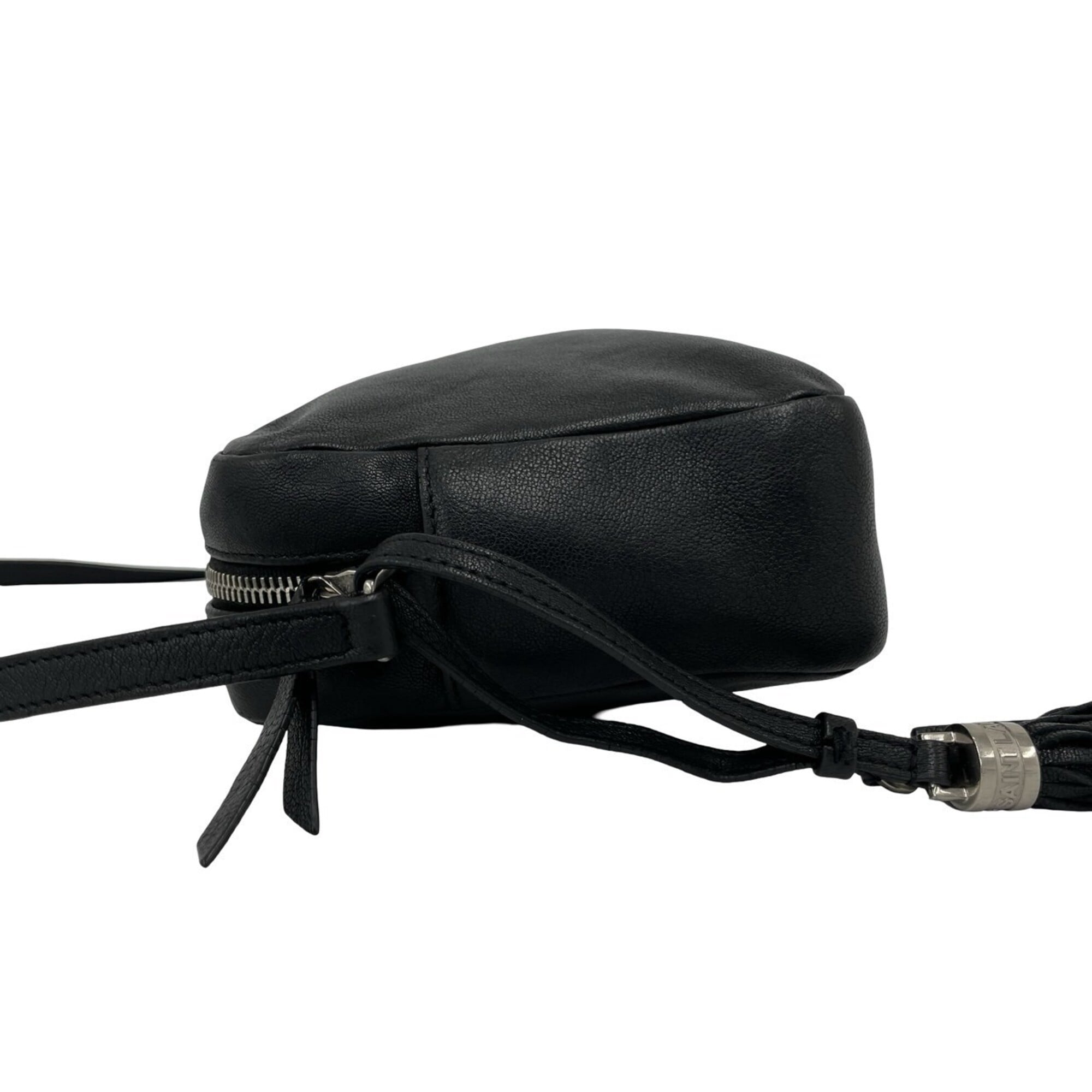 Saint Laurent Black Leather Pochette Shoulder Bag (Pre-Owned)