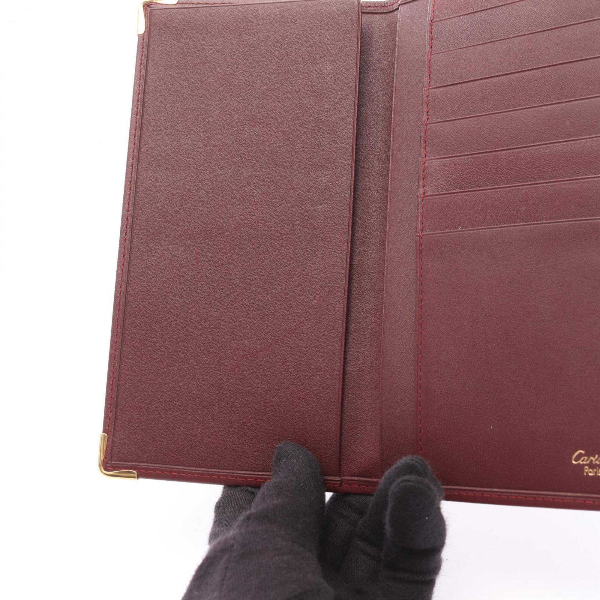Cartier Bordeaux Leather Long Wallet (Bi-Fold) (Pre-Owned)